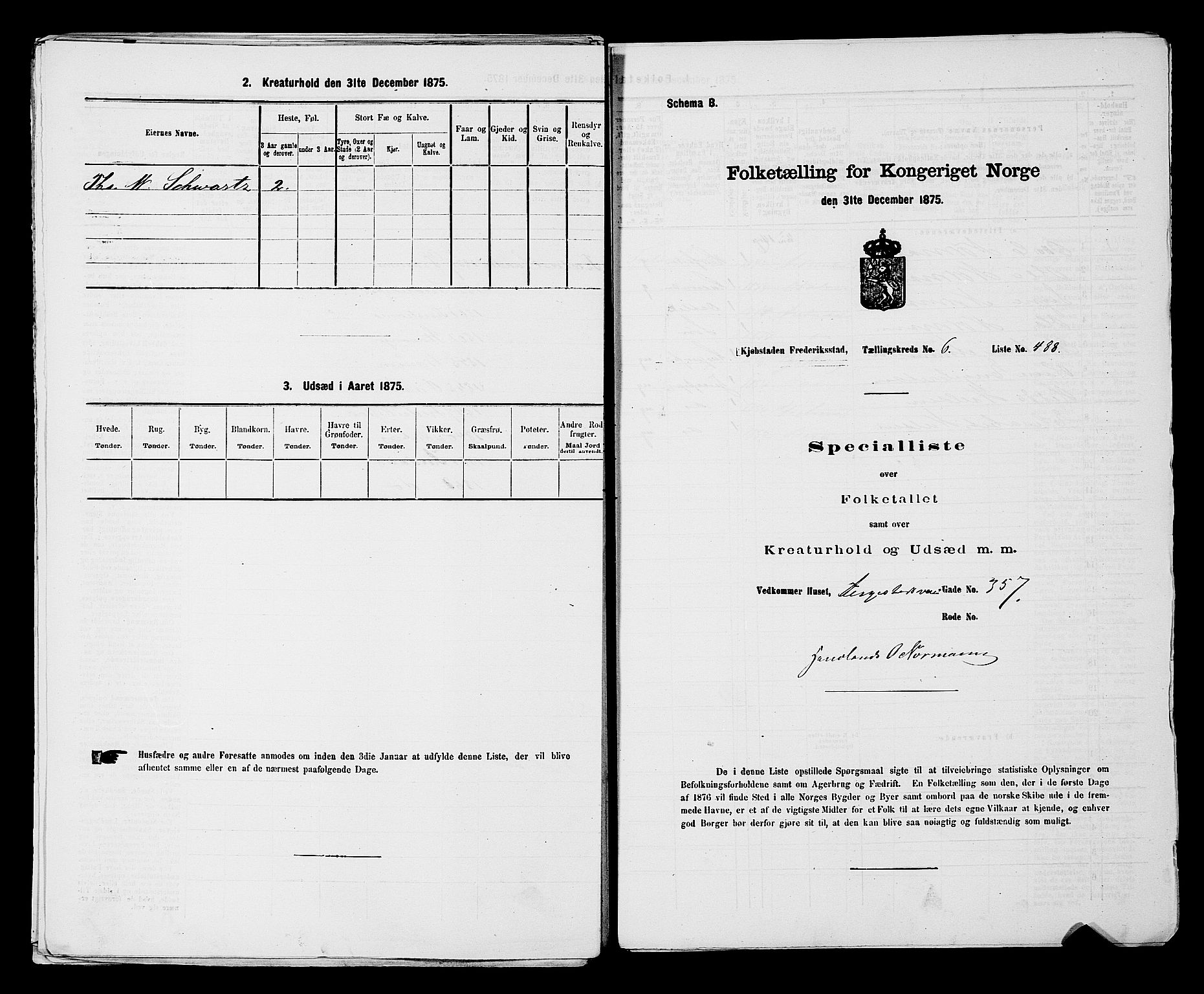 RA, Folketelling 1875 for 0103B Fredrikstad prestegjeld, Fredrikstad kjøpstad, 1875, s. 1133