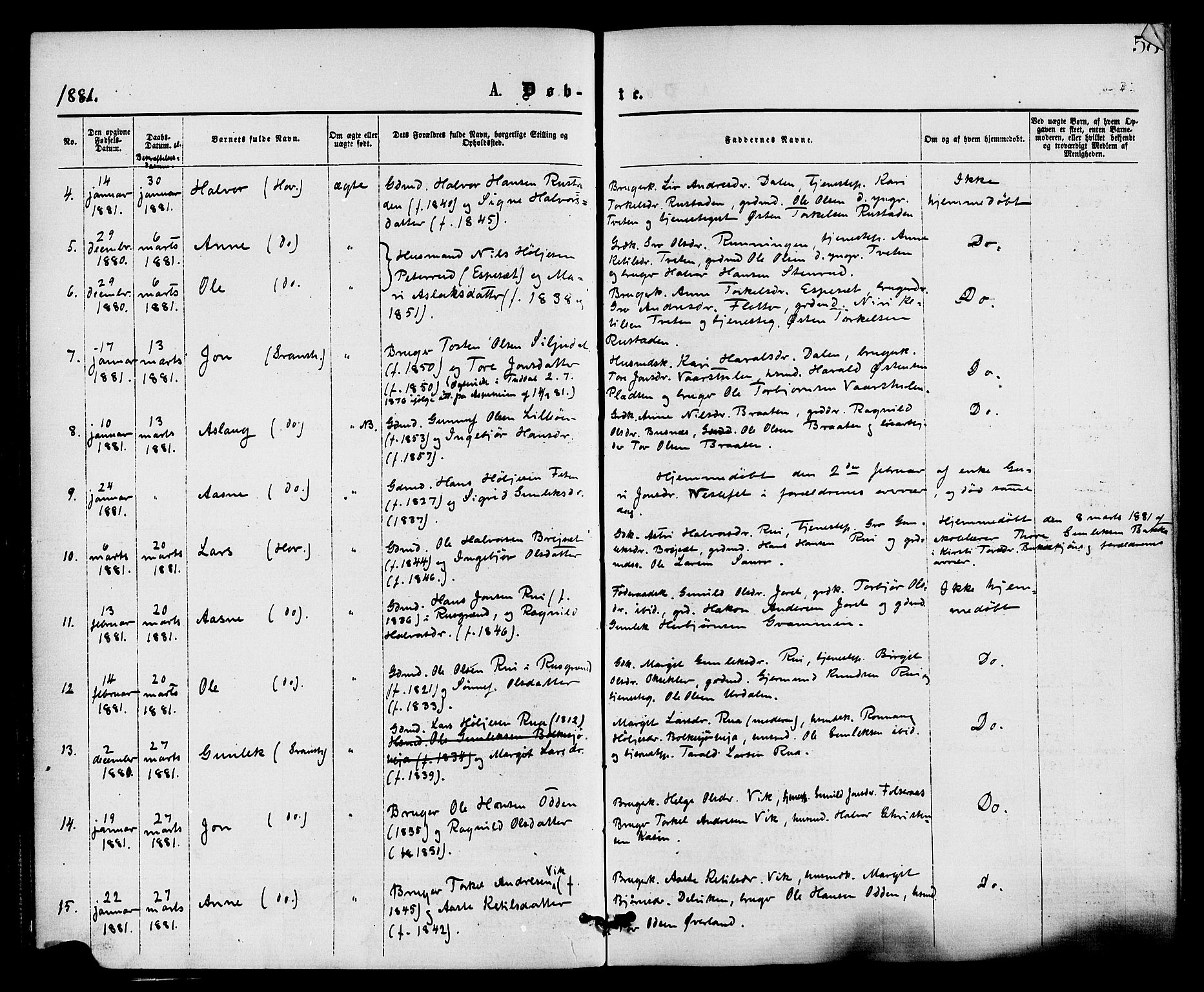 Gransherad kirkebøker, SAKO/A-267/F/Fa/L0004: Ministerialbok nr. I 4, 1871-1886, s. 58