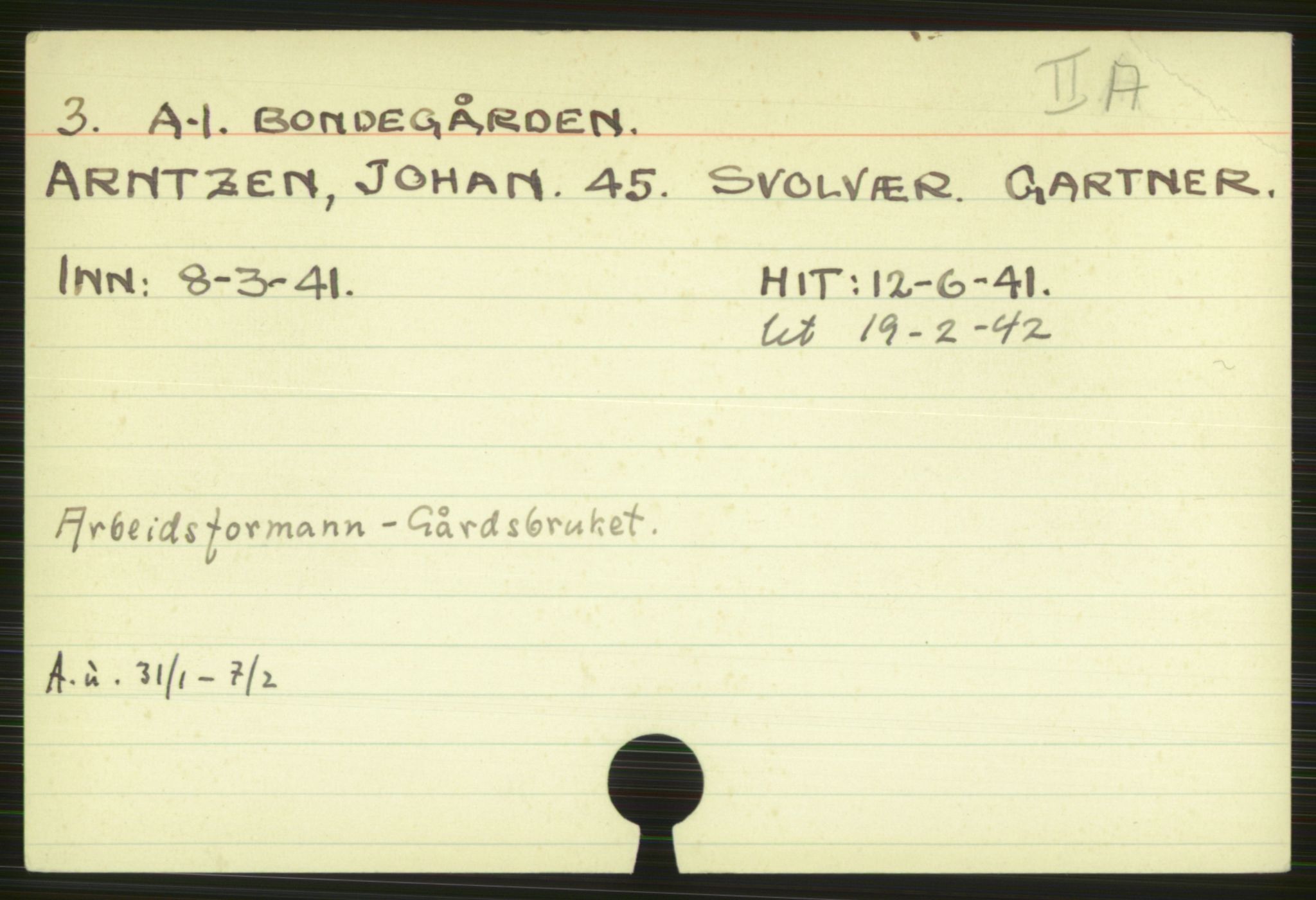 Befehlshaber der Sicherheitspolizei und des SD, AV/RA-RAFA-5969/F/Fa/Faa/L0028: Kartotekkort over Grinifanger, arbeidsdisiplin m.d. (ca 850 fanger), 1941-1942