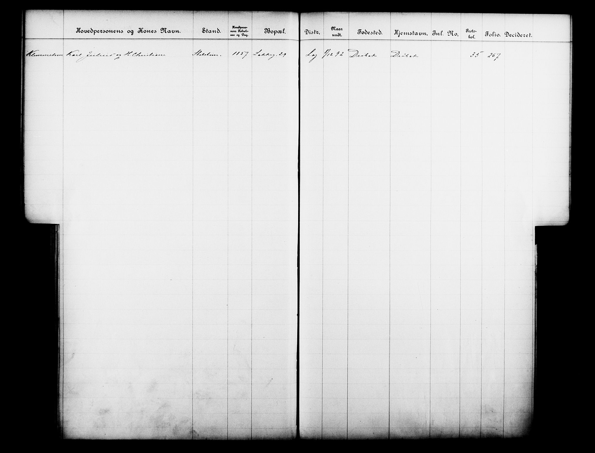 Fattigvesenet, OBA/A-20045/Fb/L0012: Hjemstavnsregister, 1892, s. 93