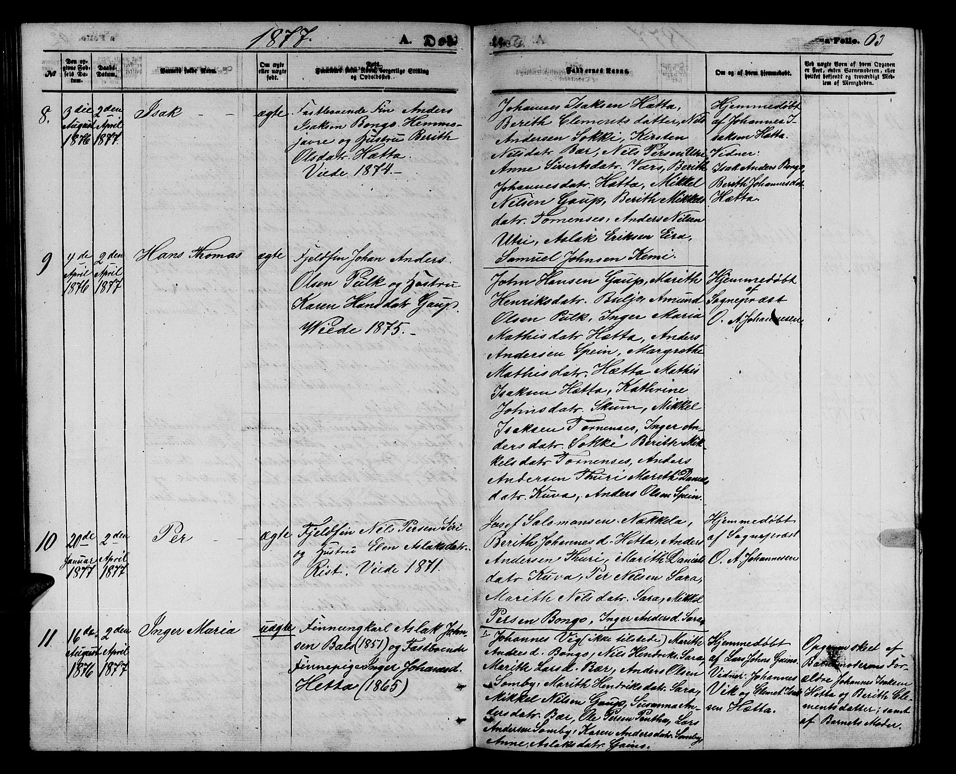 Kautokeino sokneprestembete, AV/SATØ-S-1340/H/Hb/L0001.klokk: Klokkerbok nr. 1, 1862-1878, s. 63