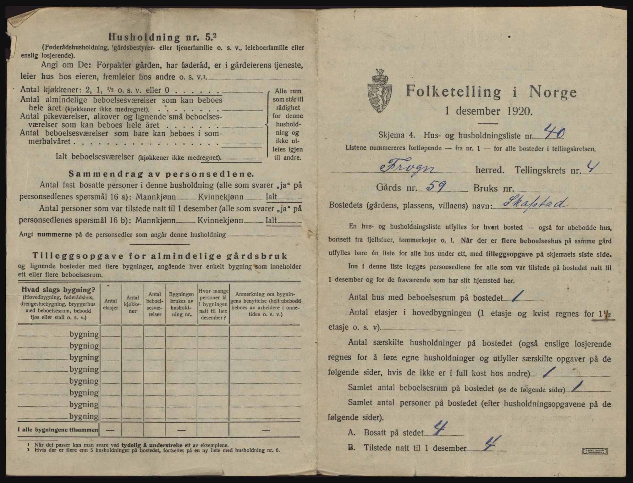 SAO, Folketelling 1920 for 0215 Frogn herred, 1920, s. 925