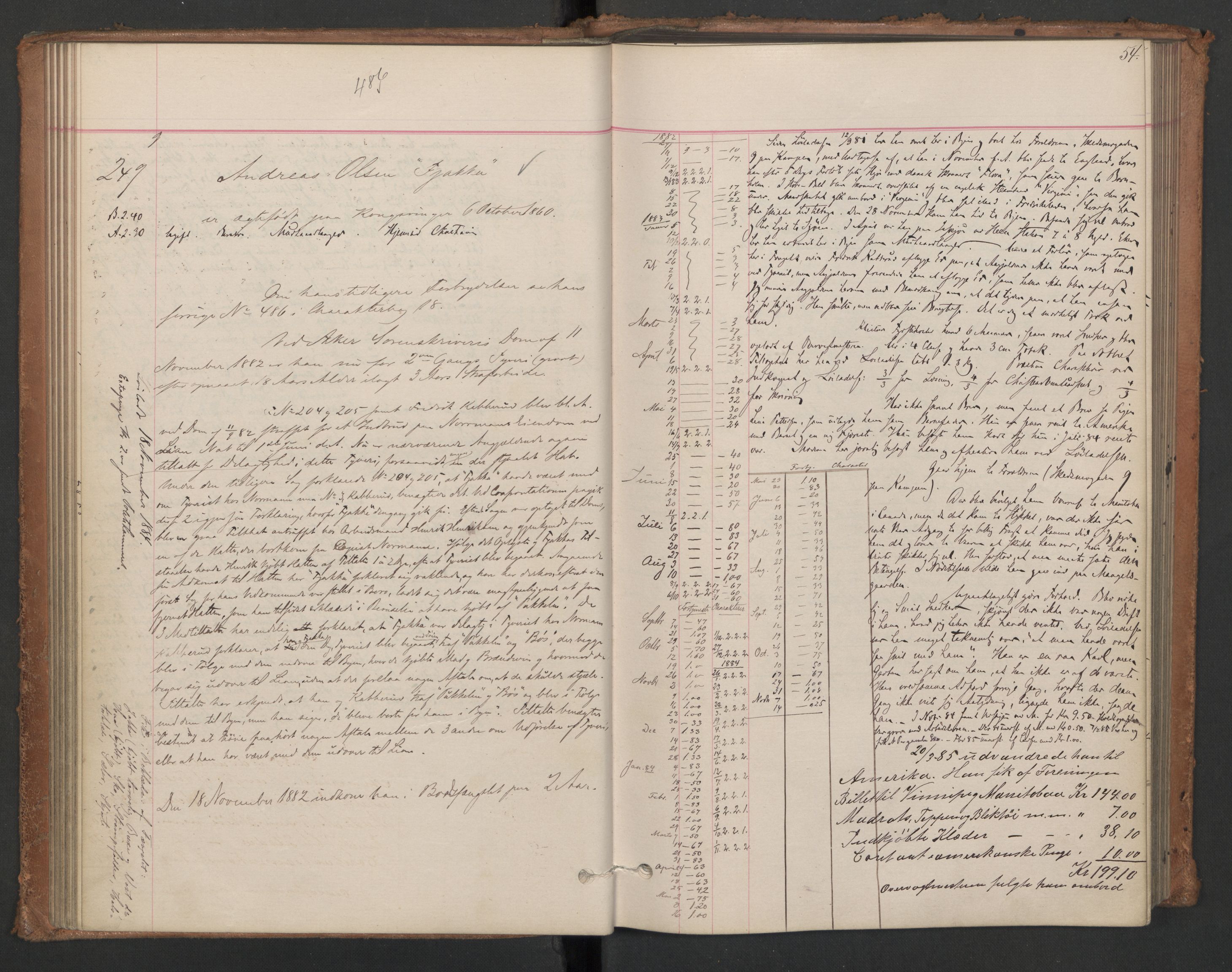 Botsfengslet, AV/RA-S-1539/D/Db/Dbb/L0021: 196g - 484g, 1882-1884, s. 54