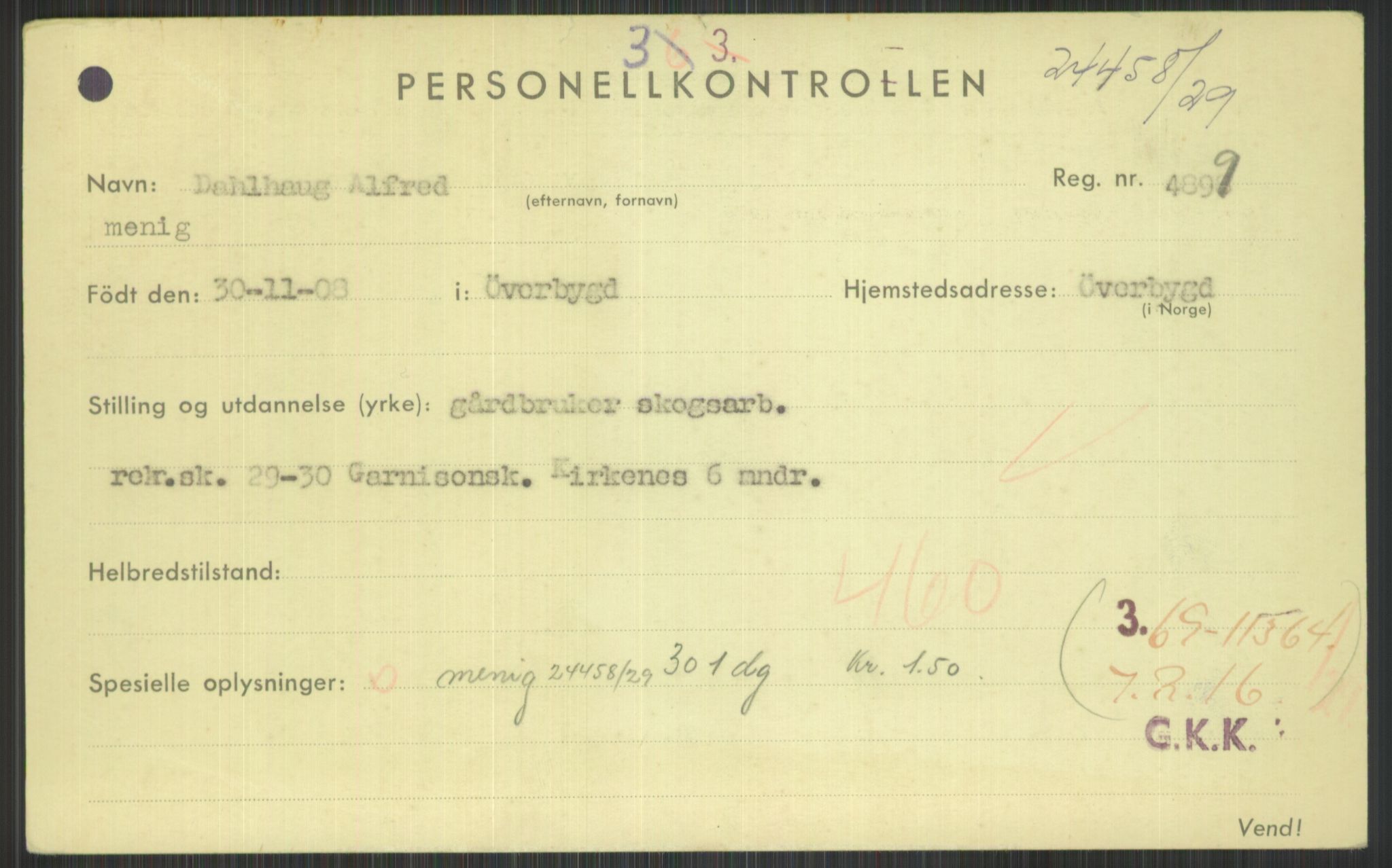 Forsvaret, Troms infanteriregiment nr. 16, AV/RA-RAFA-3146/P/Pa/L0013/0004: Rulleblad / Rulleblad for regimentets menige mannskaper, årsklasse 1929, 1929, s. 169