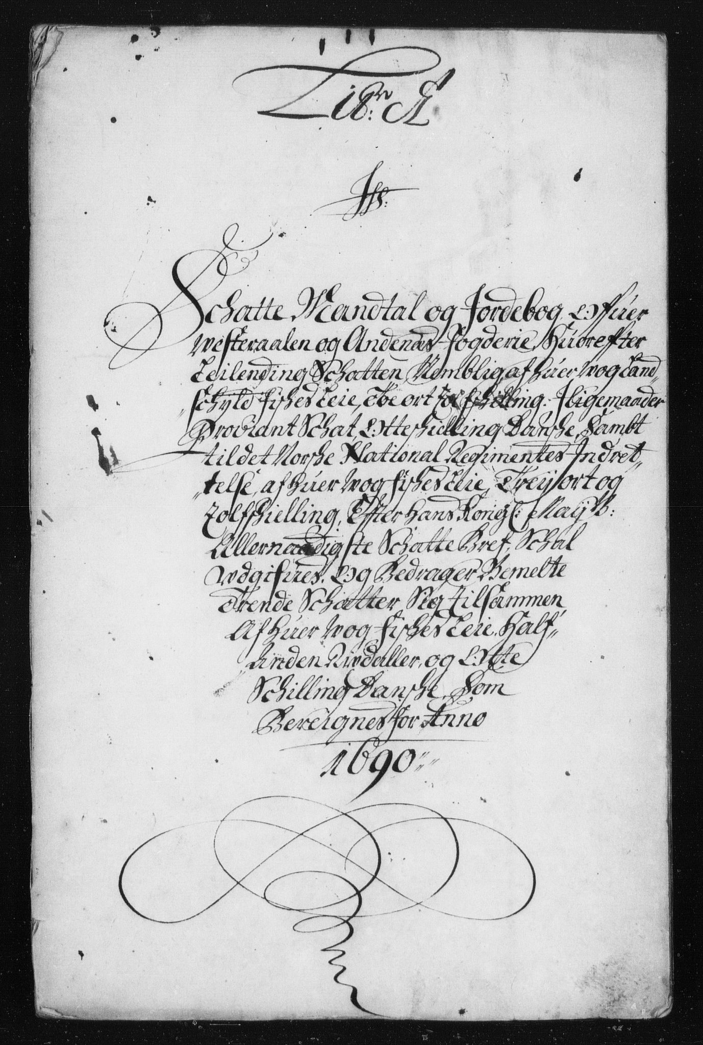 Rentekammeret inntil 1814, Reviderte regnskaper, Stiftamtstueregnskaper, Trondheim stiftamt og Nordland amt, AV/RA-EA-6044/R/Rh/L0015: Nordland amt, 1690