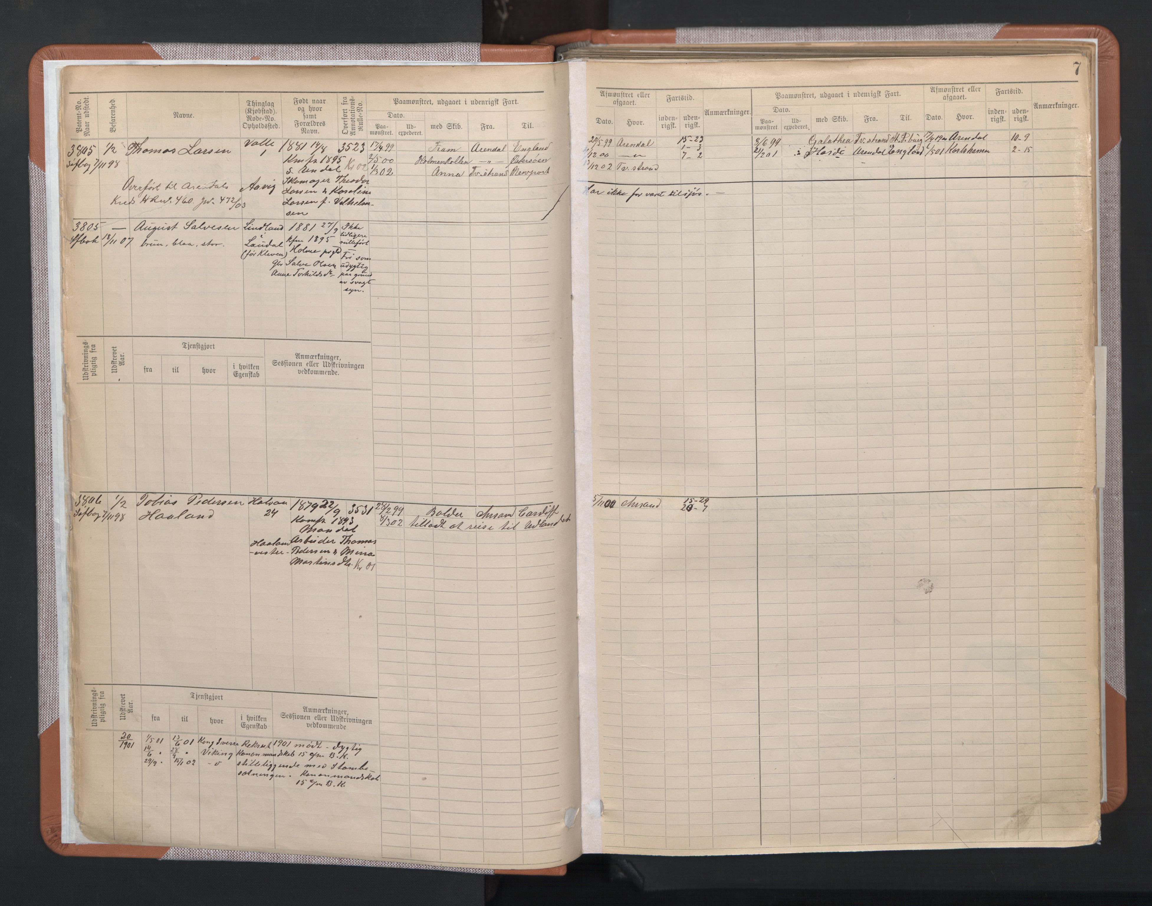 Mandal mønstringskrets, AV/SAK-2031-0016/F/Fb/L0006: Hovedrulle nr 3795-4559, L-11, 1895-1948, s. 9