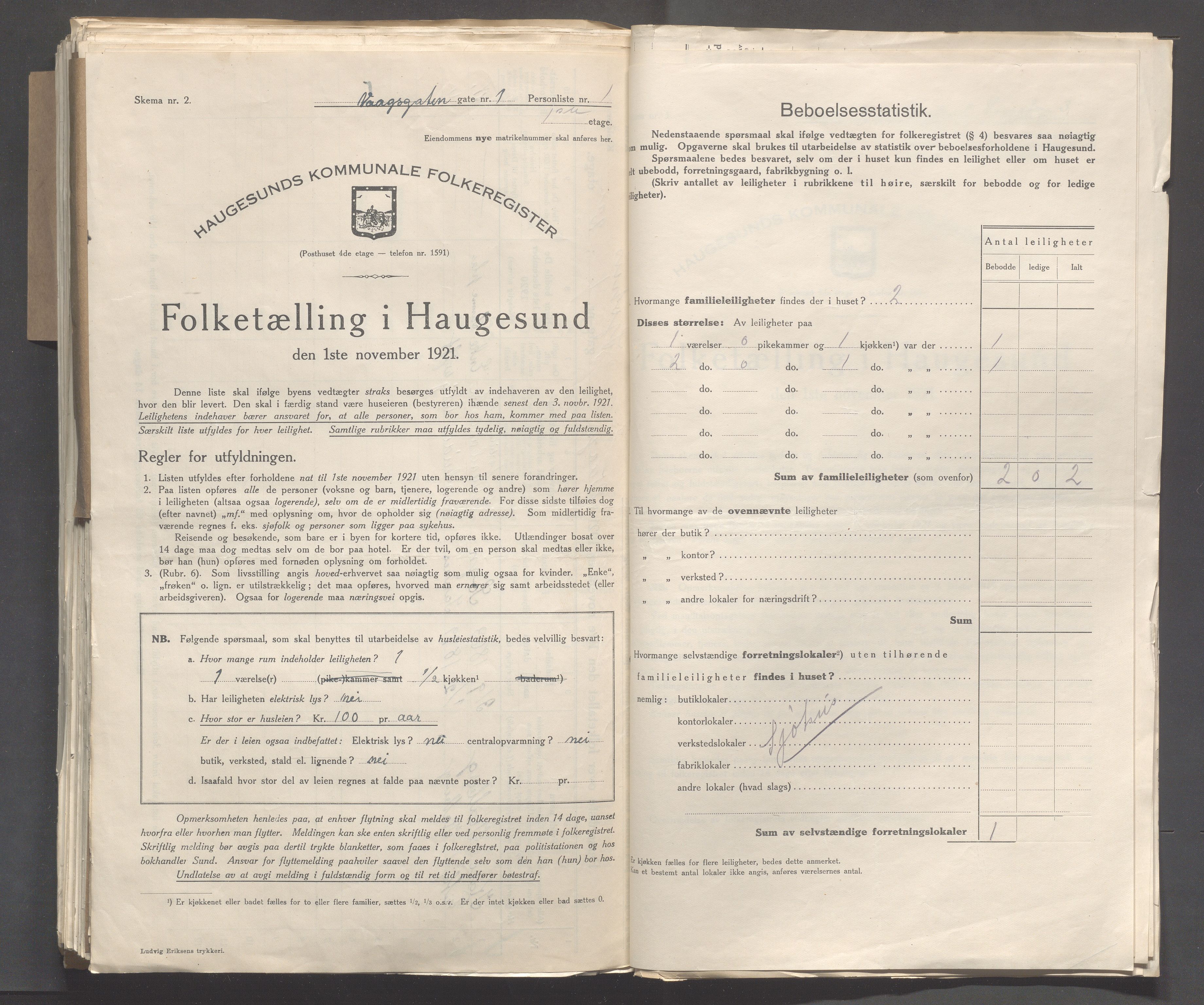 IKAR, Kommunal folketelling 1.11.1921 for Haugesund, 1921, s. 7444