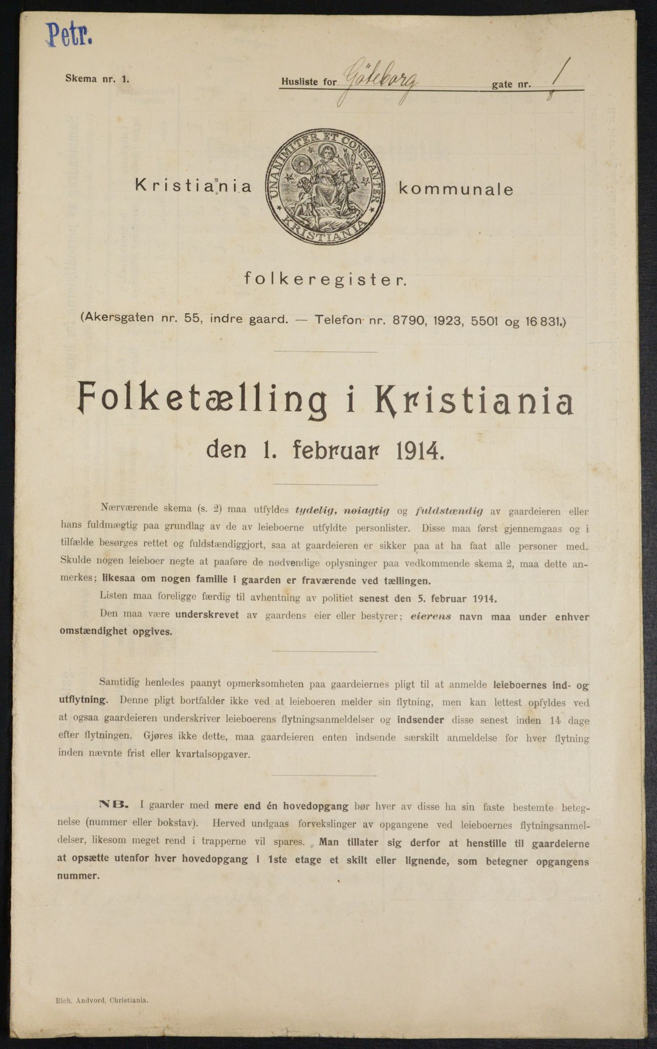 OBA, Kommunal folketelling 1.2.1914 for Kristiania, 1914, s. 32780