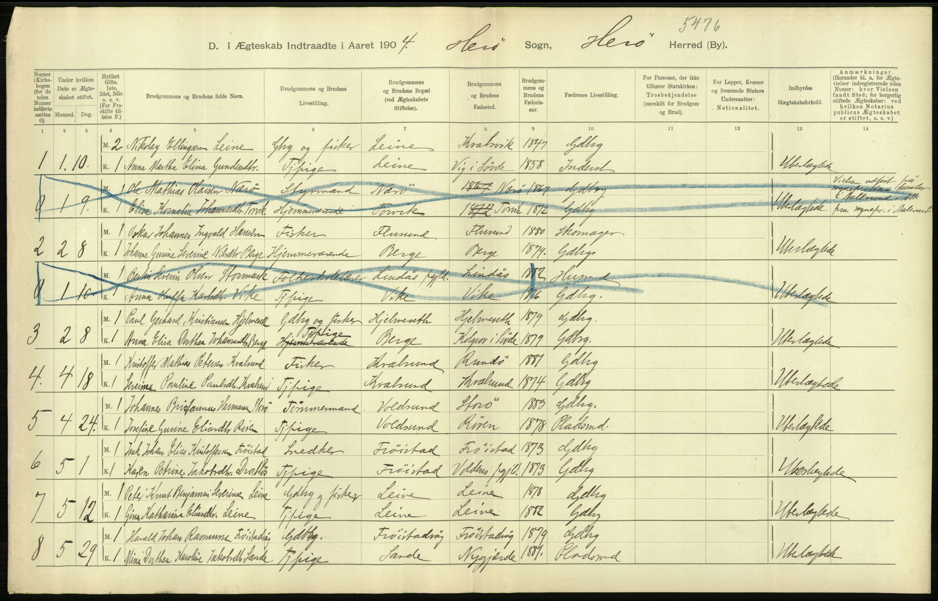 Statistisk sentralbyrå, Sosiodemografiske emner, Befolkning, AV/RA-S-2228/D/Df/Dfa/Dfab/L0016: Romsdals amt: Fødte, gifte, døde., 1904, s. 744