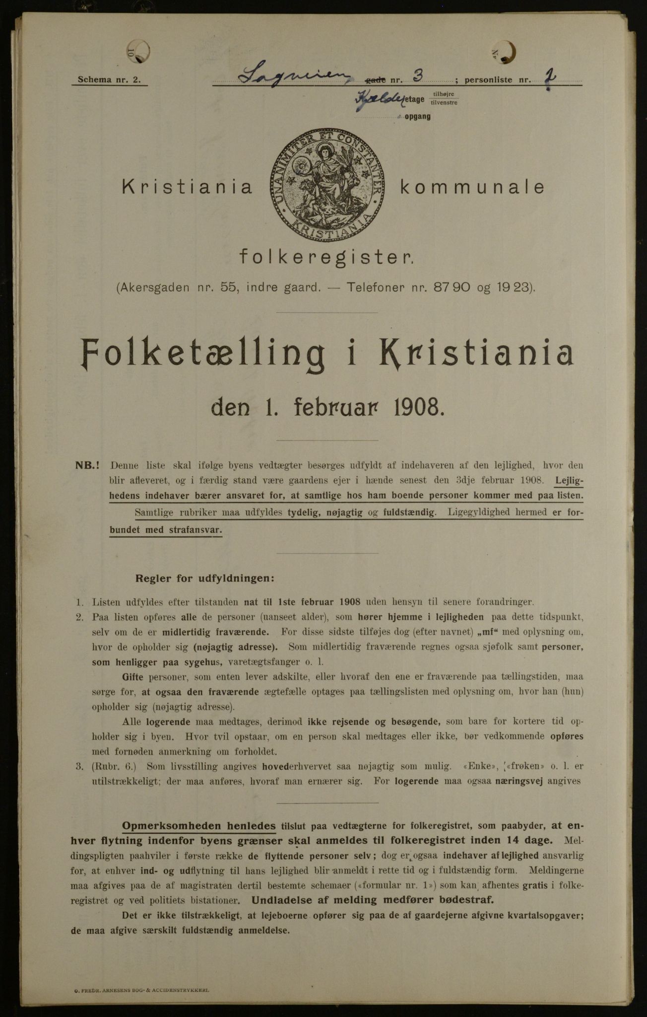 OBA, Kommunal folketelling 1.2.1908 for Kristiania kjøpstad, 1908, s. 77894