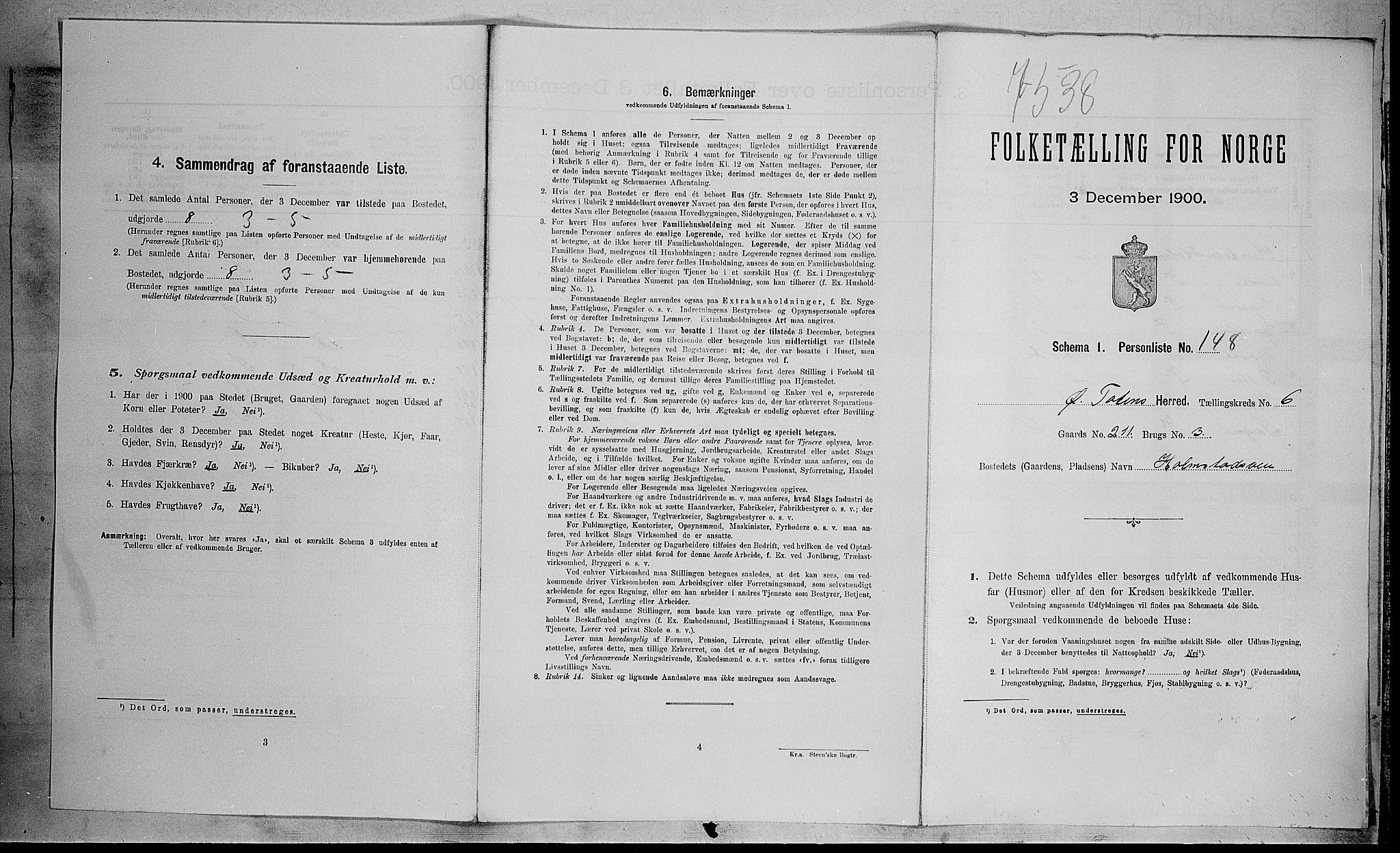 SAH, Folketelling 1900 for 0528 Østre Toten herred, 1900, s. 1687