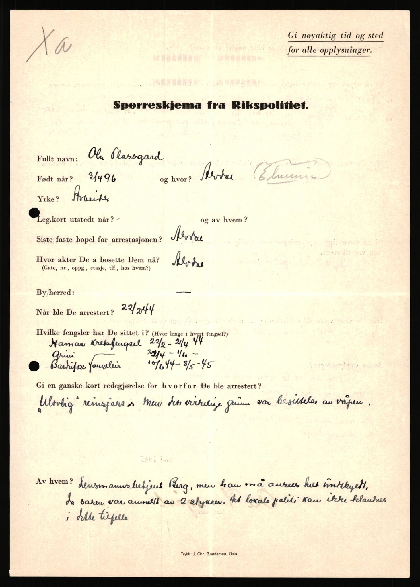 Rikspolitisjefen, AV/RA-S-1560/L/L0014: Pettersen, Aksel - Savosnick, Ernst, 1940-1945, s. 165