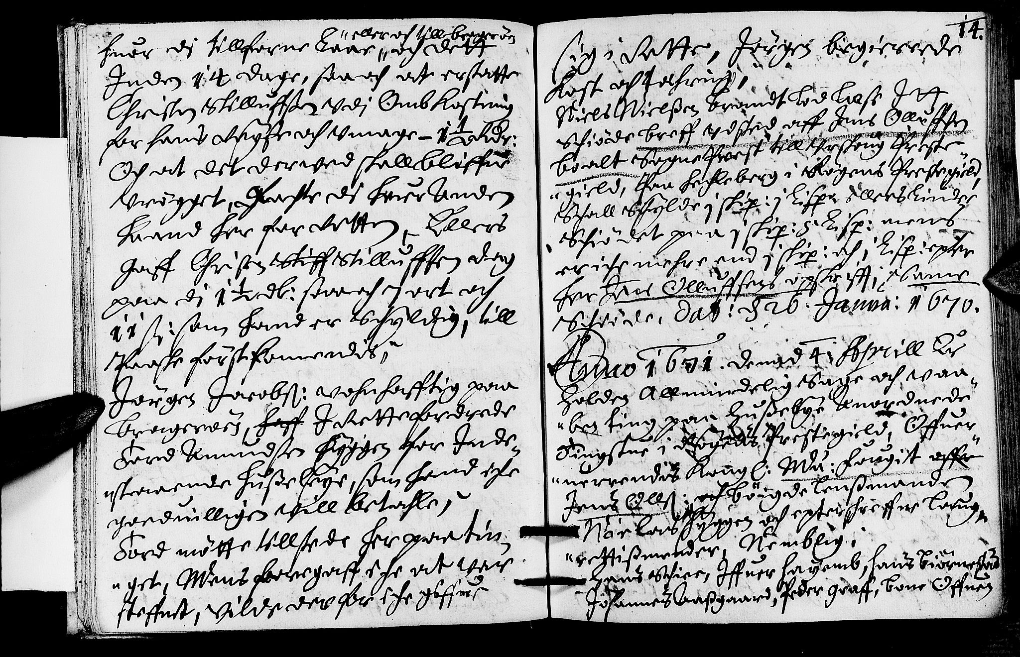 Lier, Røyken og Hurum sorenskriveri, SAKO/A-89/F/Fa/L0012: Tingbok, 1671, s. 14