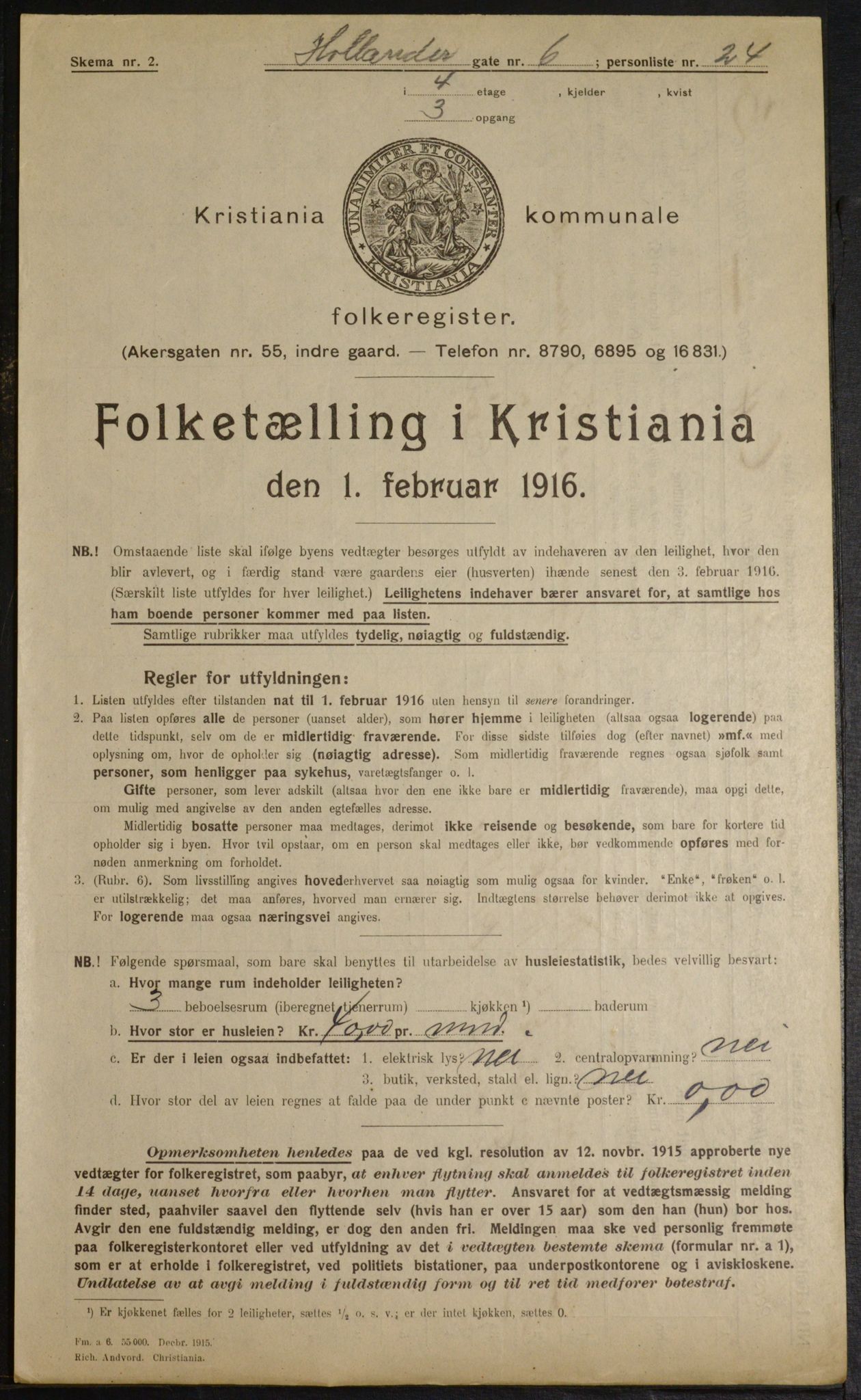 OBA, Kommunal folketelling 1.2.1916 for Kristiania, 1916, s. 41418