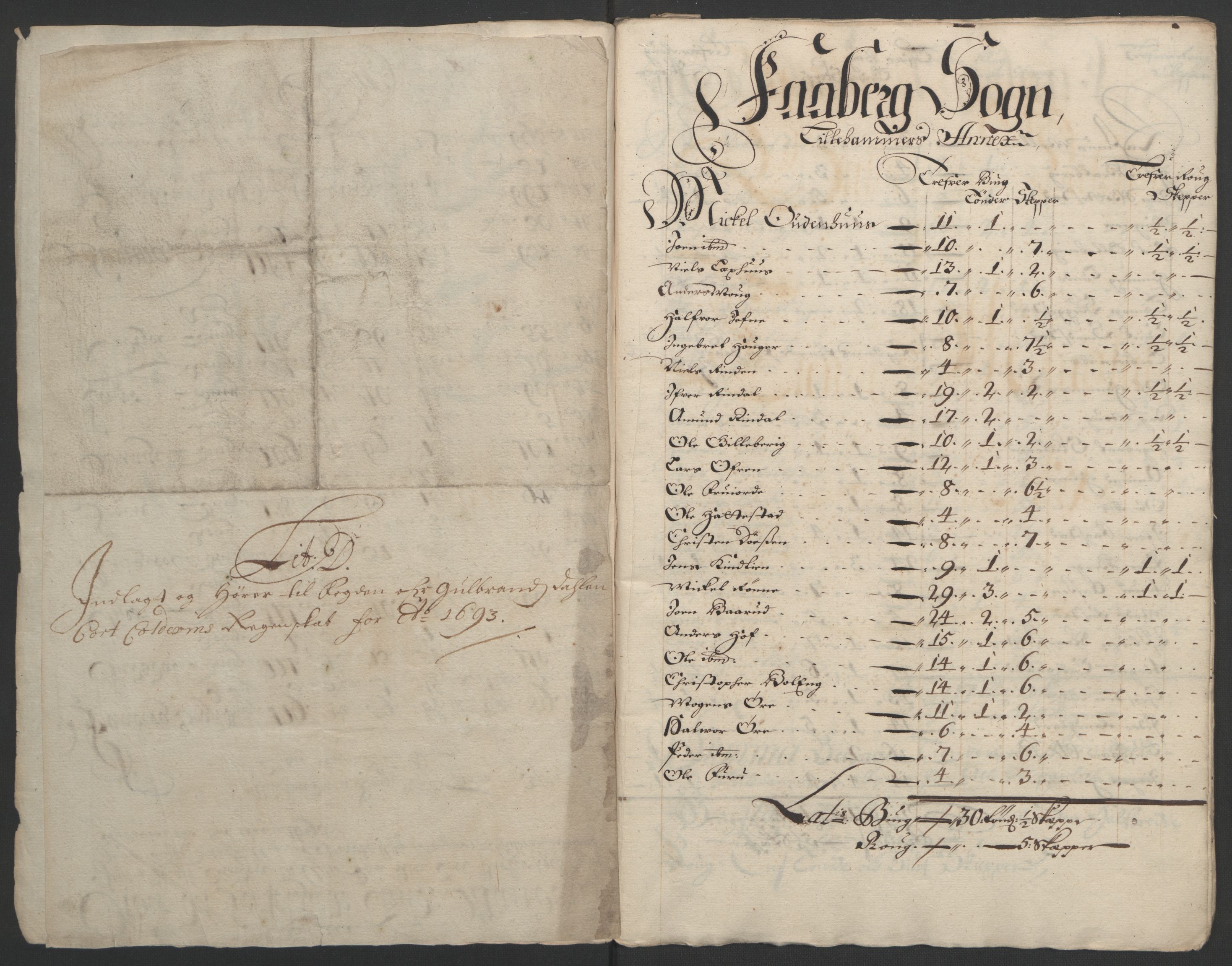 Rentekammeret inntil 1814, Reviderte regnskaper, Fogderegnskap, AV/RA-EA-4092/R17/L1167: Fogderegnskap Gudbrandsdal, 1693, s. 231