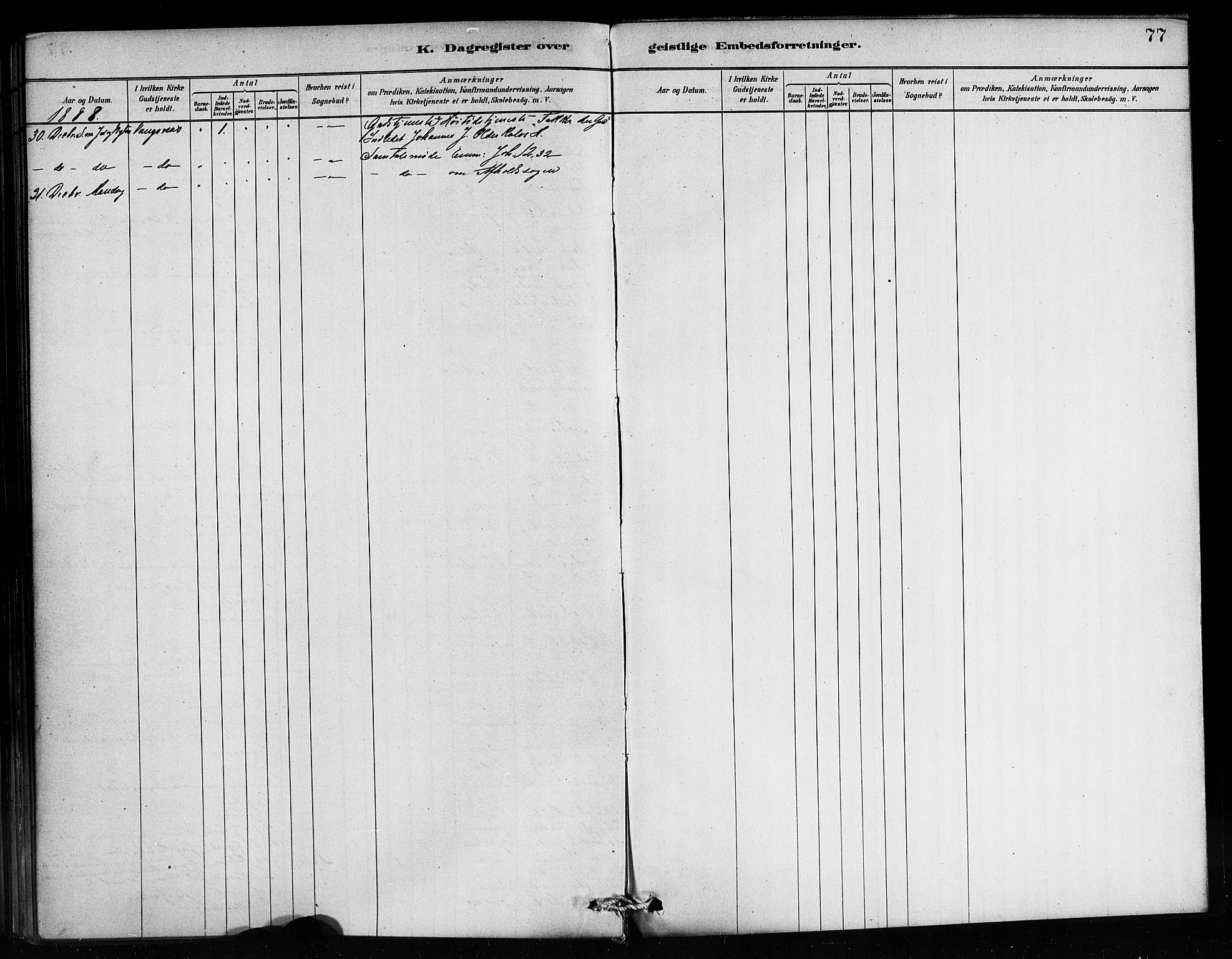 Balestrand sokneprestembete, AV/SAB-A-79601/H/Haa/Haaa/L0004: Ministerialbok nr. A 4 / 1, 1879-1888, s. 77