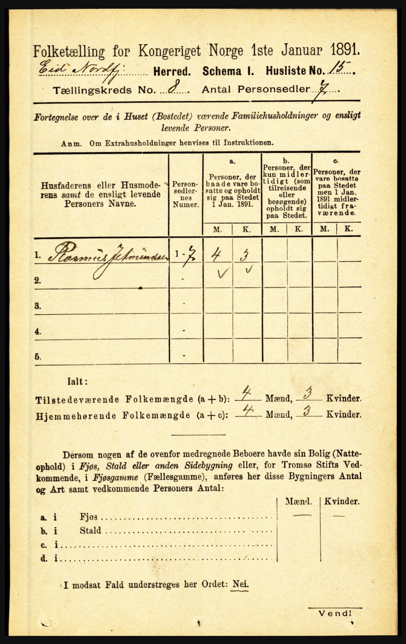 RA, Folketelling 1891 for 1443 Eid herred, 1891, s. 1963