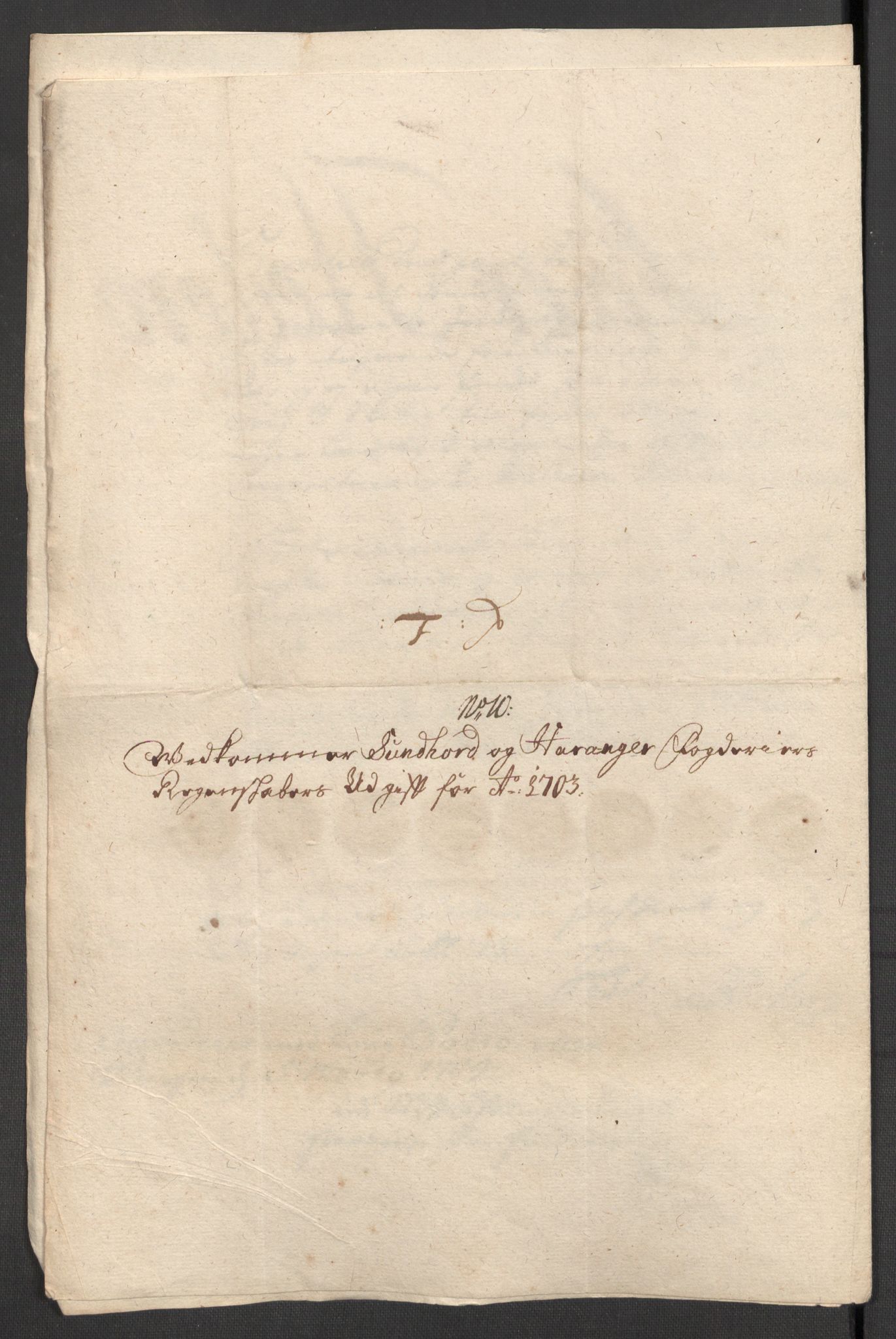 Rentekammeret inntil 1814, Reviderte regnskaper, Fogderegnskap, AV/RA-EA-4092/R48/L2981: Fogderegnskap Sunnhordland og Hardanger, 1703, s. 228