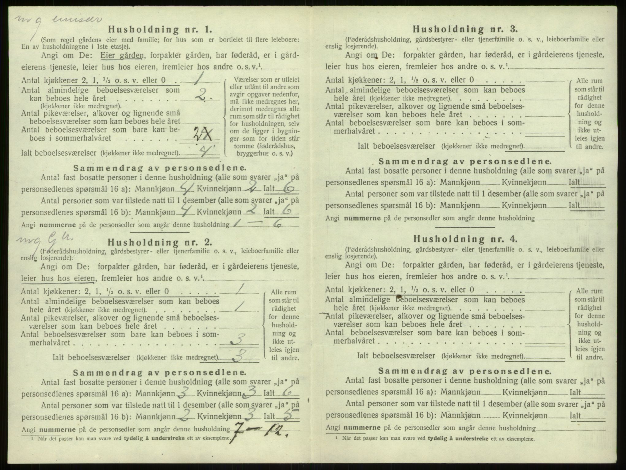 SAB, Folketelling 1920 for 1254 Hamre herred, 1920, s. 516