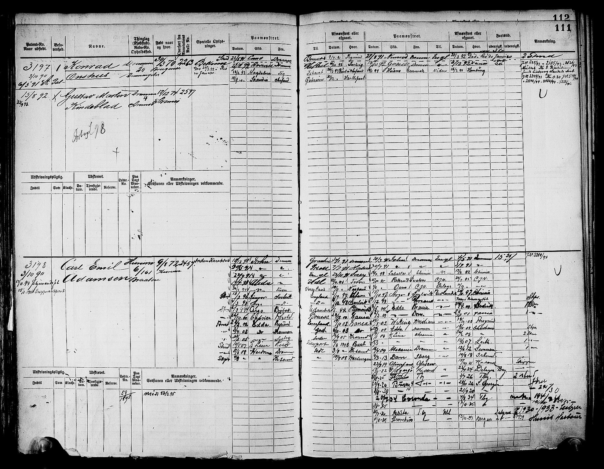 Drammen innrulleringsdistrikt, AV/SAKO-A-781/F/Fc/L0004: Hovedrulle, 1885, s. 116