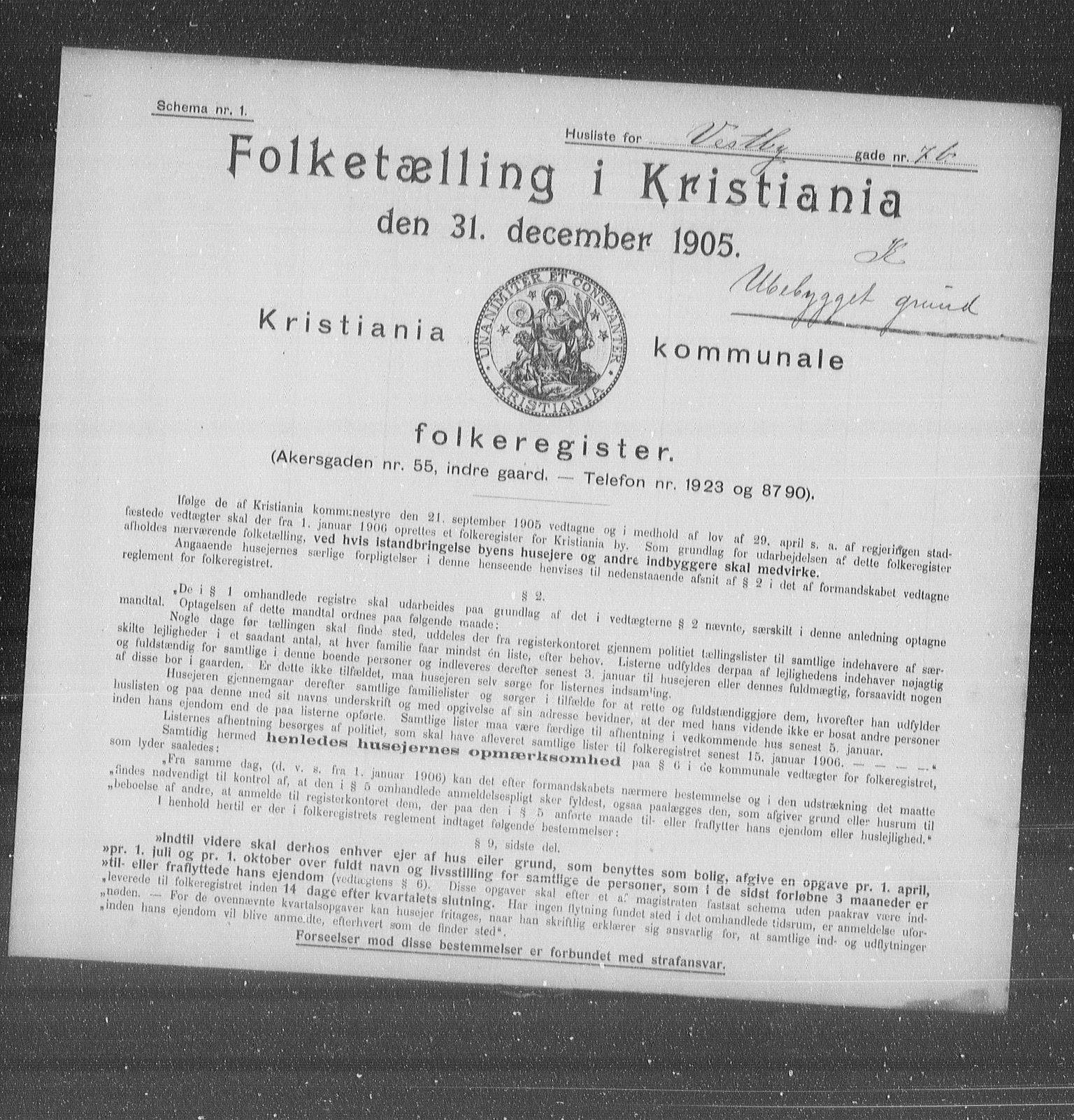 OBA, Kommunal folketelling 31.12.1905 for Kristiania kjøpstad, 1905, s. 64344