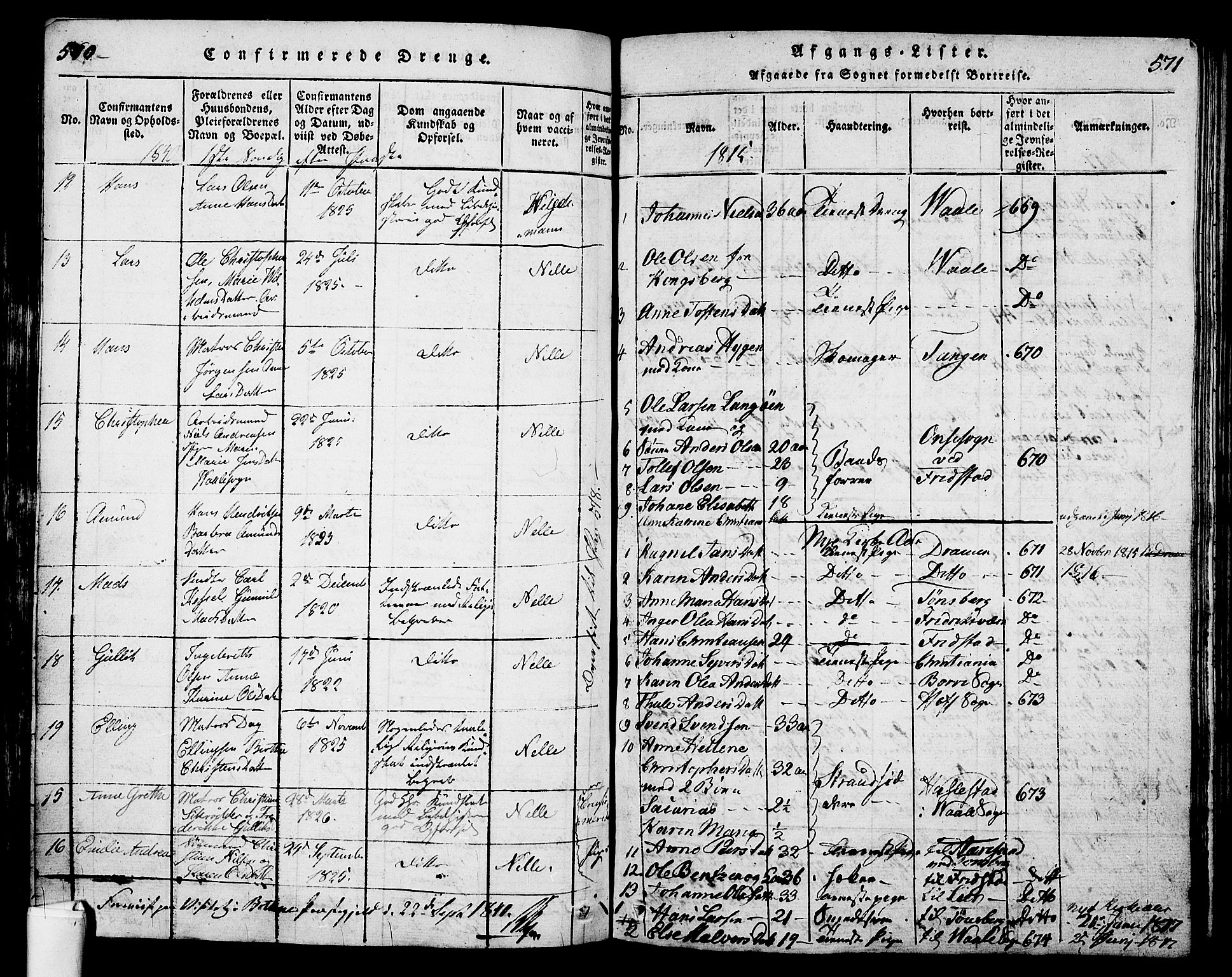 Holmestrand kirkebøker, AV/SAKO-A-346/G/Ga/L0001: Klokkerbok nr. 1, 1814-1848, s. 570-571