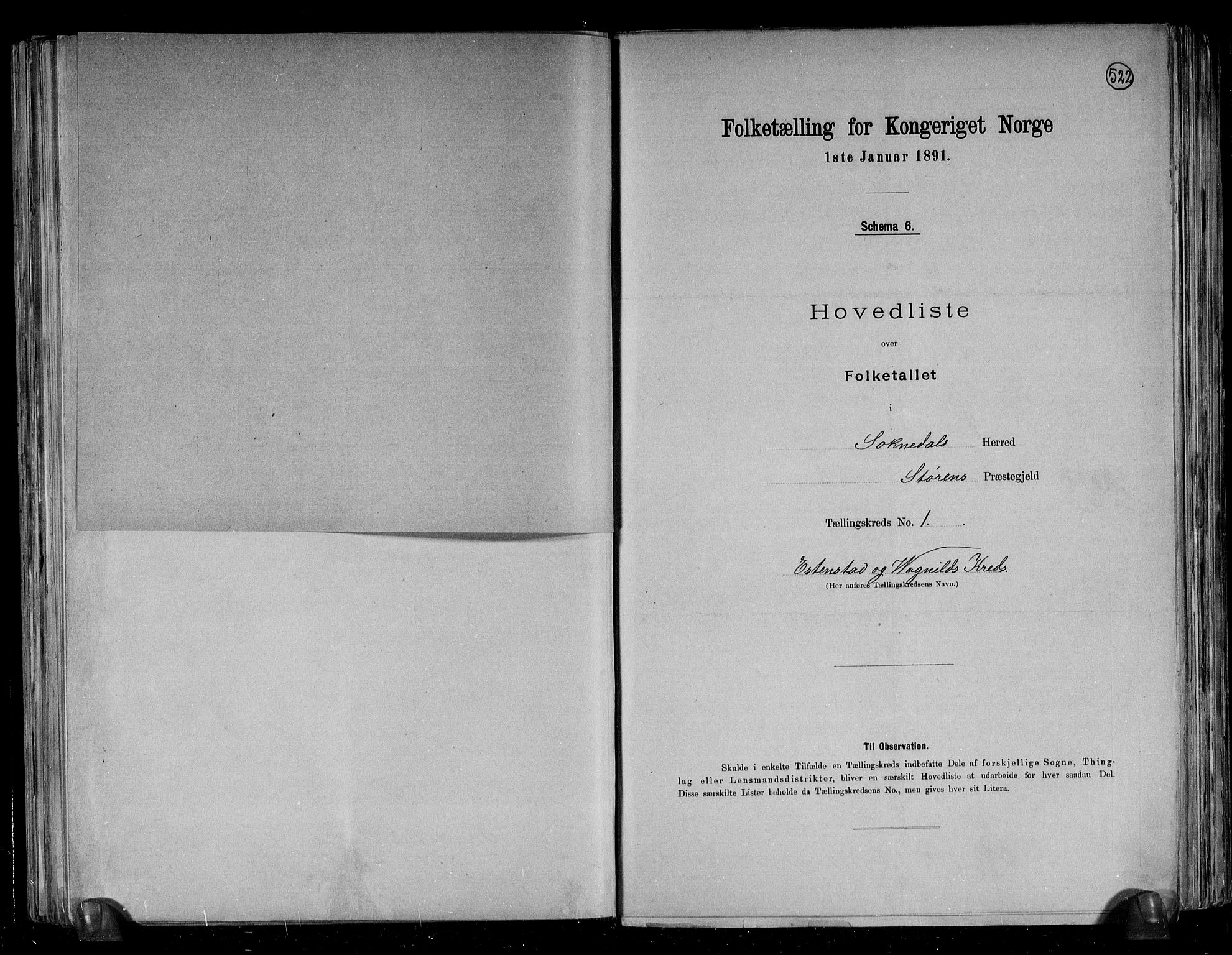 RA, Folketelling 1891 for 1649 Soknedal herred, 1891, s. 5