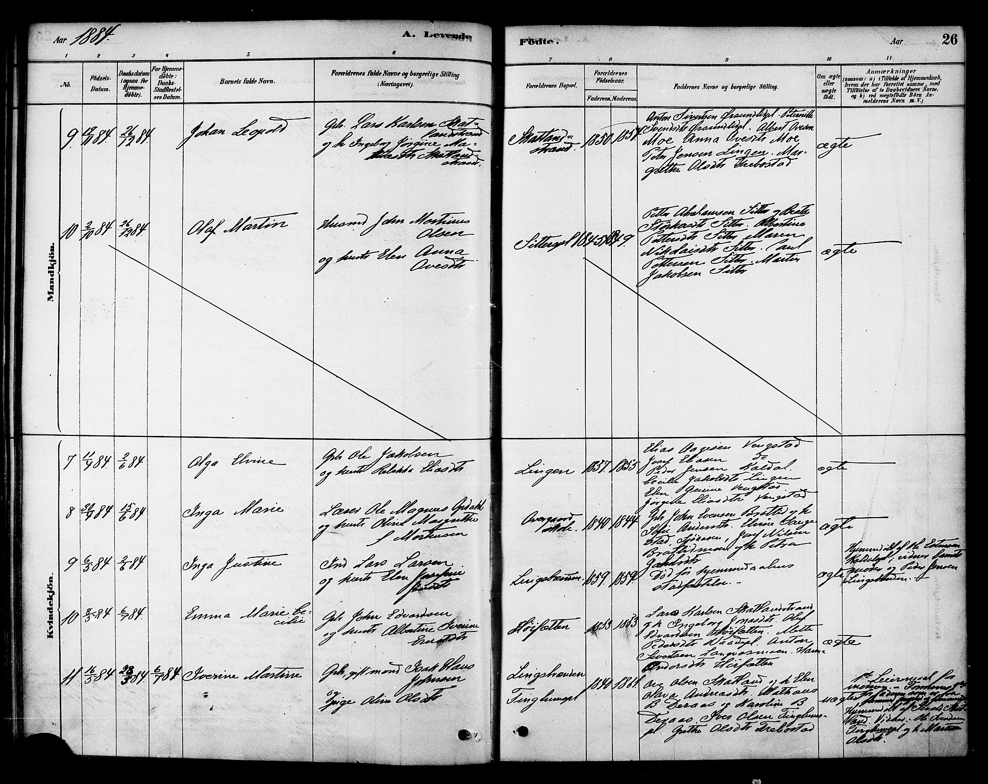 Ministerialprotokoller, klokkerbøker og fødselsregistre - Nord-Trøndelag, AV/SAT-A-1458/742/L0408: Ministerialbok nr. 742A01, 1878-1890, s. 26