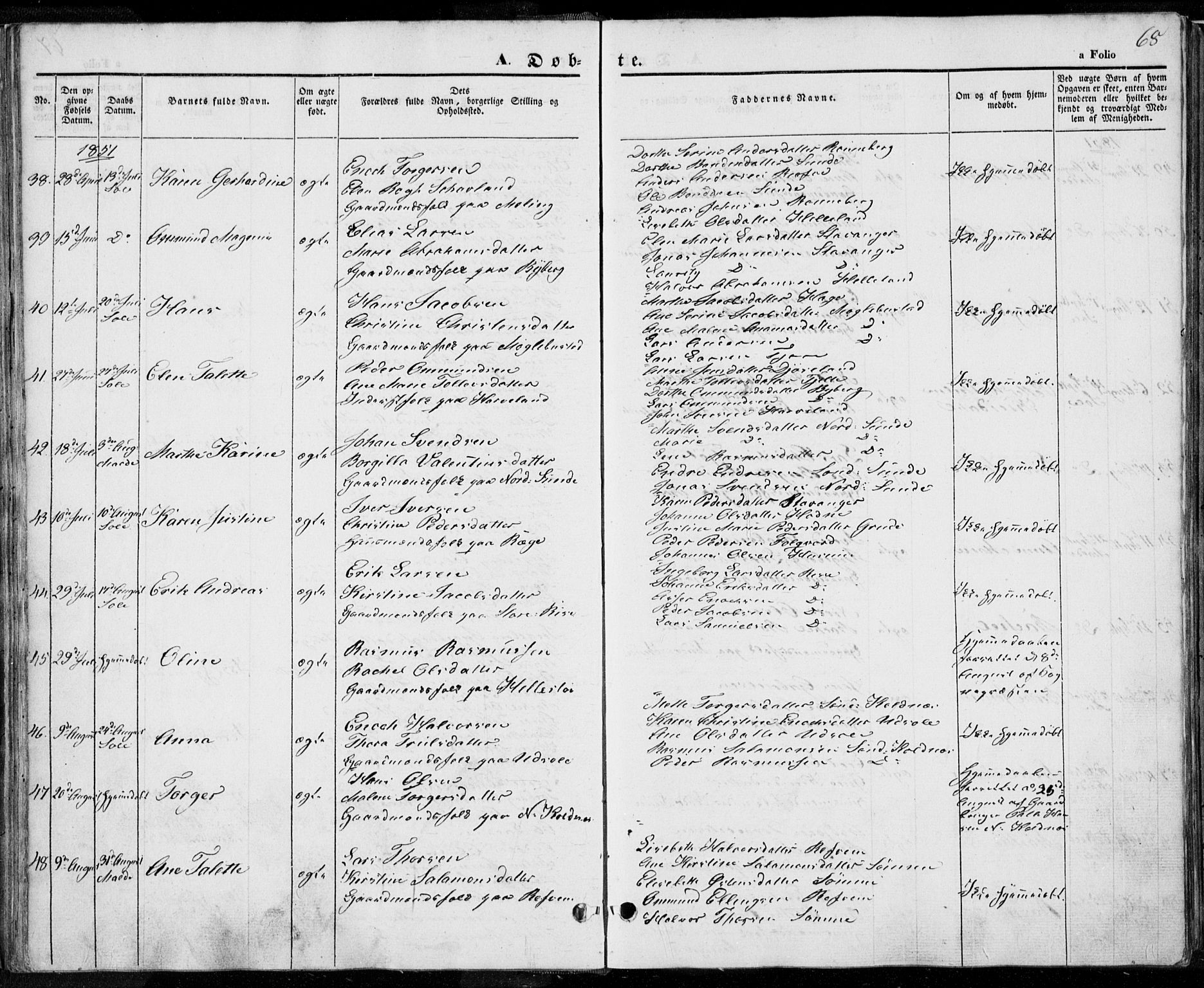 Håland sokneprestkontor, AV/SAST-A-101802/001/30BA/L0006: Ministerialbok nr. A 6, 1842-1853, s. 68