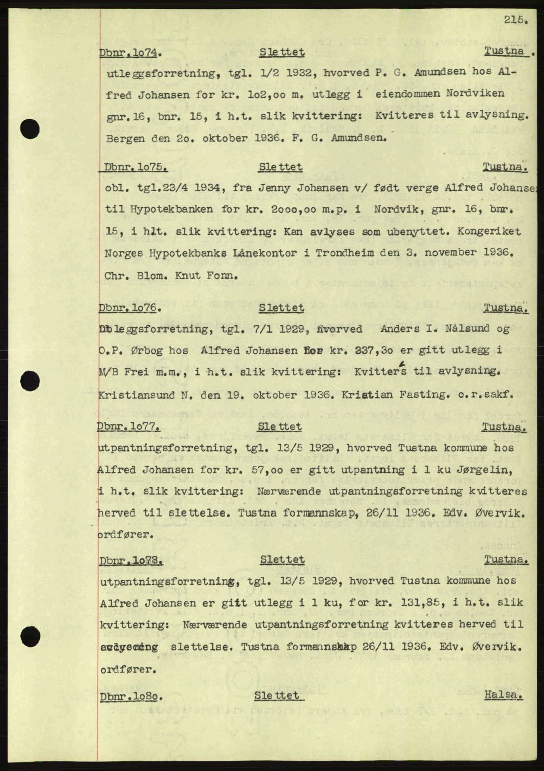 Nordmøre sorenskriveri, SAT/A-4132/1/2/2Ca: Pantebok nr. C80, 1936-1939, Dagboknr: 1074/1937