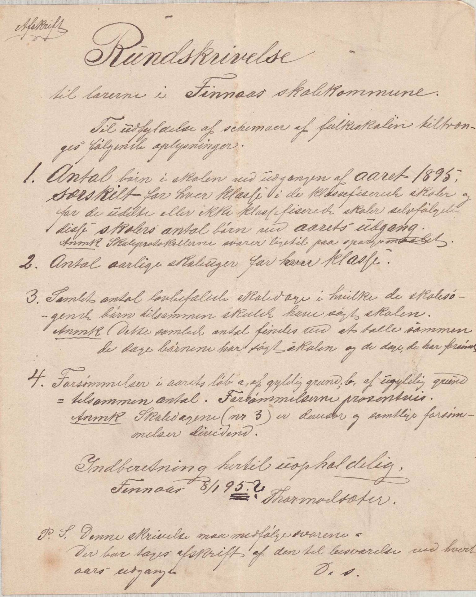 Finnaas kommune. Skulestyret, IKAH/1218a-211/D/Da/L0001/0004: Kronologisk ordna korrespondanse / Kronologisk ordna korrespondanse , 1894-1896, s. 122