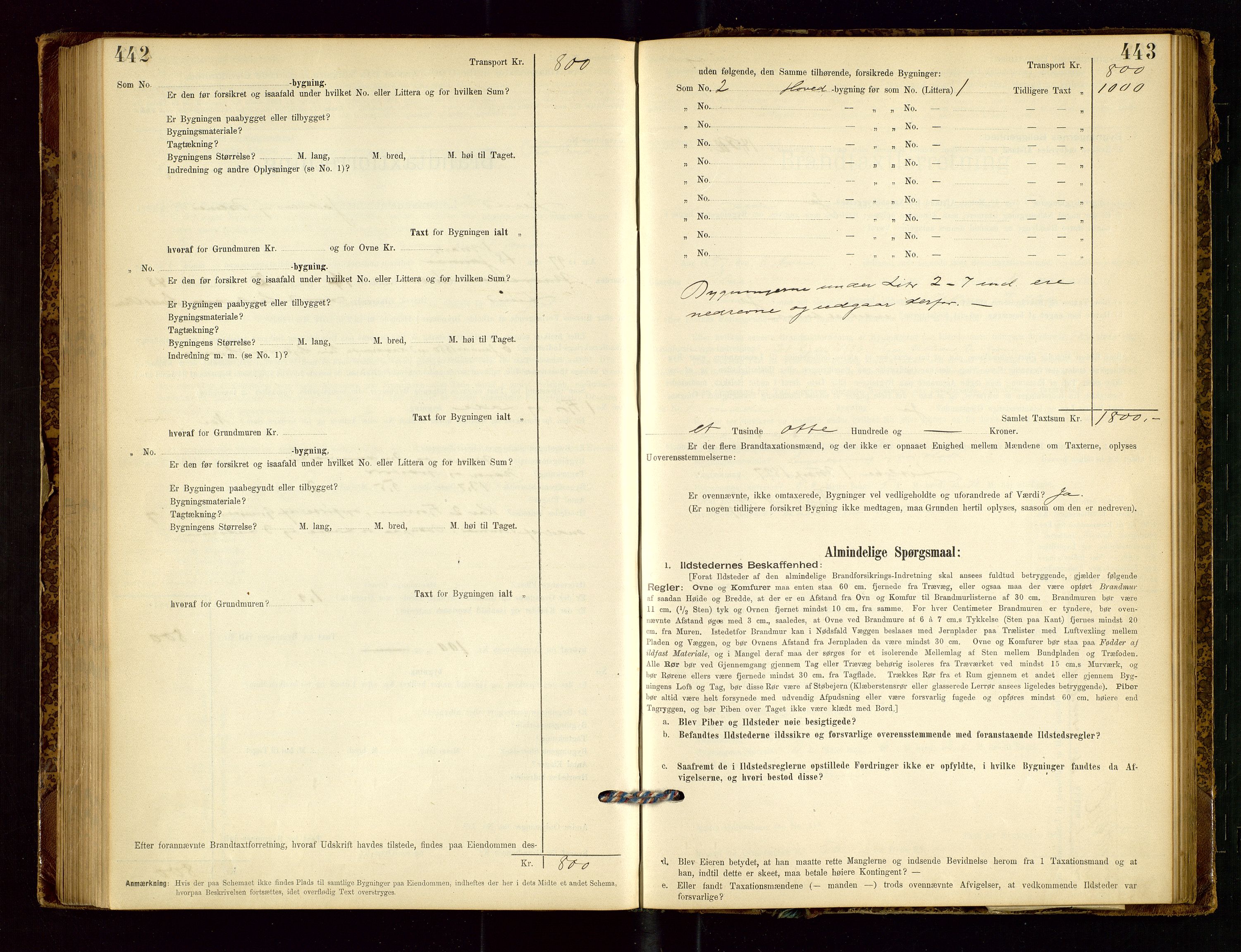Lund lensmannskontor, SAST/A-100303/Gob/L0001: "Brandtakstprotokol", 1894-1907, s. 442-443