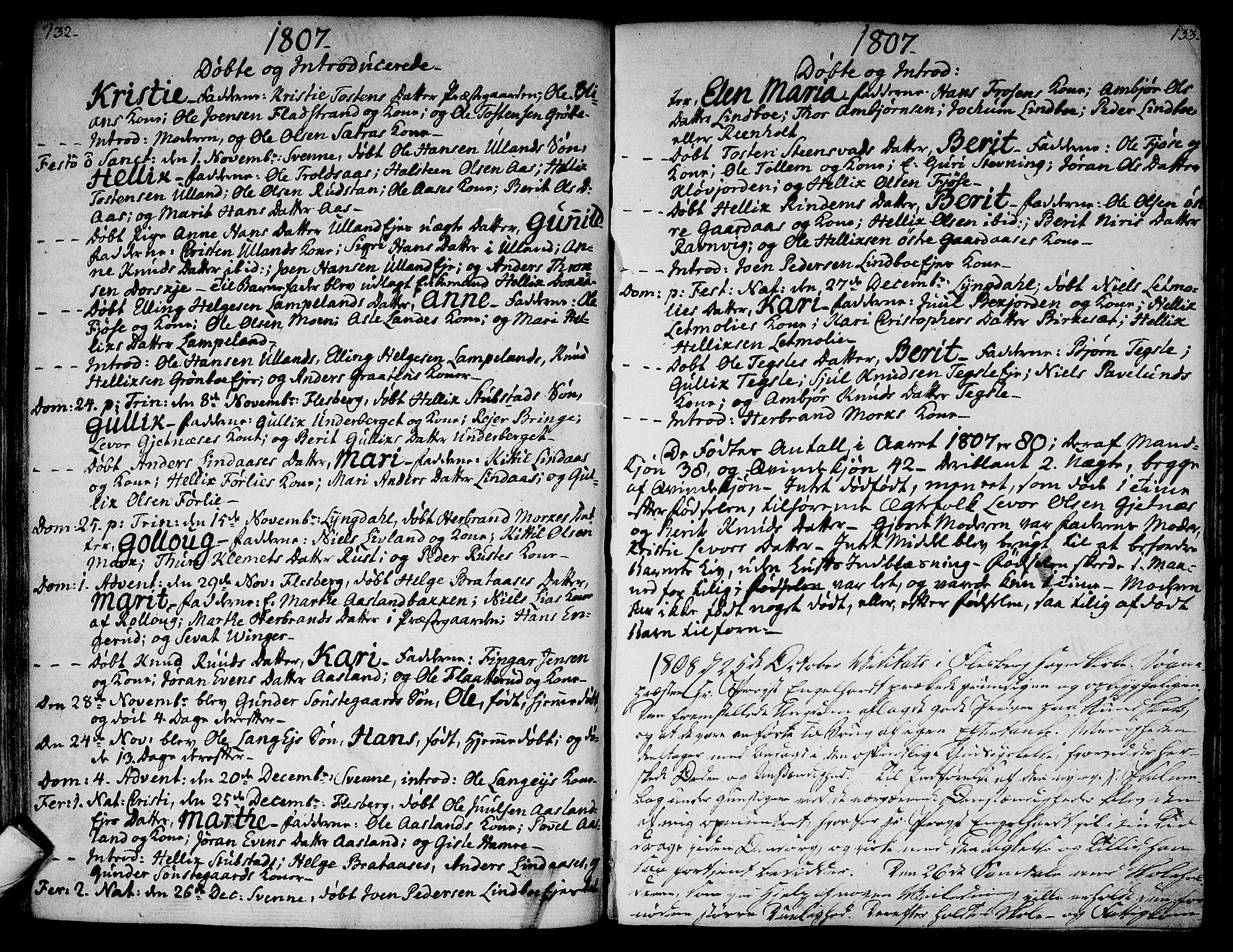 Flesberg kirkebøker, SAKO/A-18/F/Fa/L0004: Ministerialbok nr. I 4, 1788-1815, s. 132-133