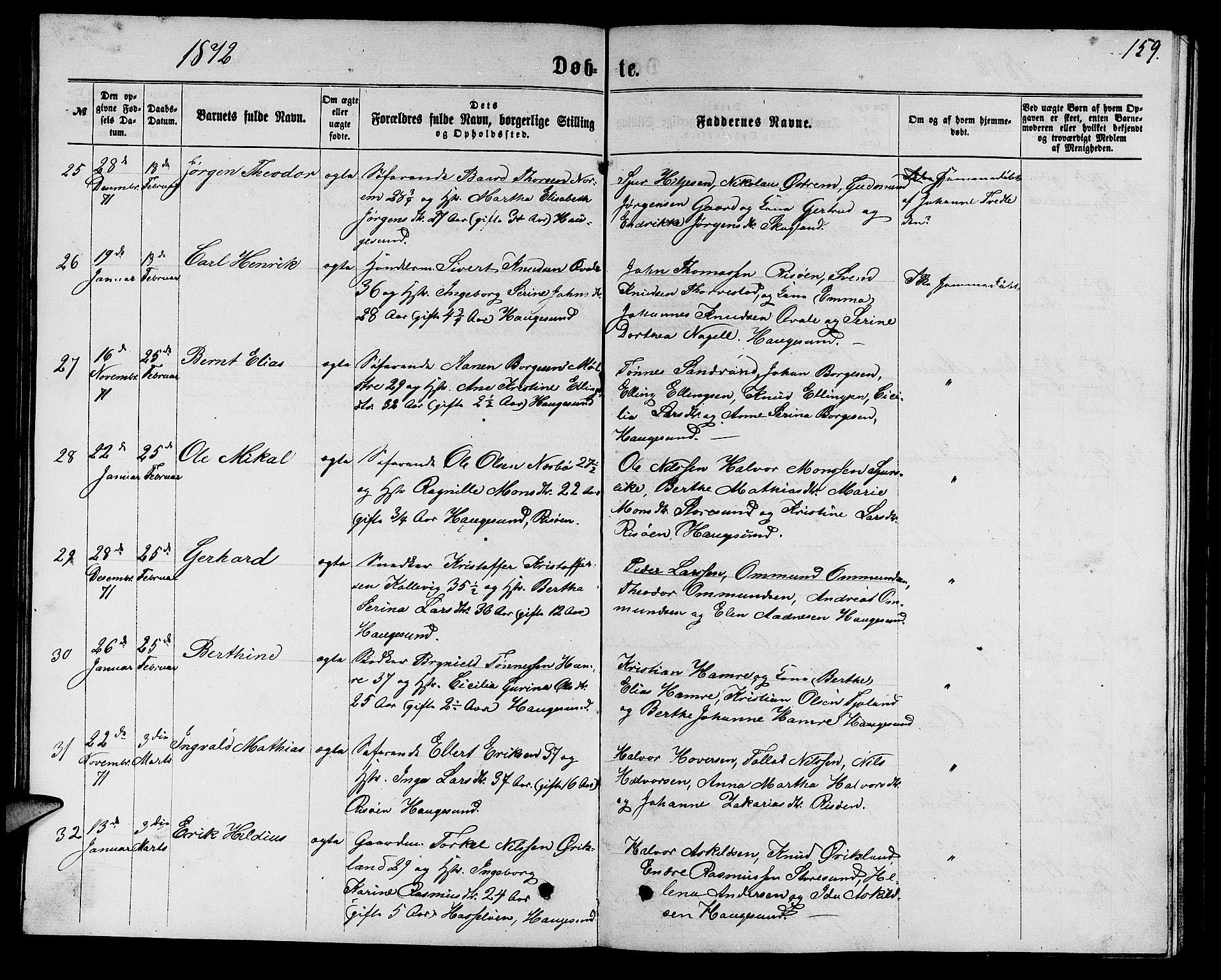 Torvastad sokneprestkontor, AV/SAST-A -101857/H/Ha/Hab/L0007: Klokkerbok nr. B 7, 1866-1873, s. 159