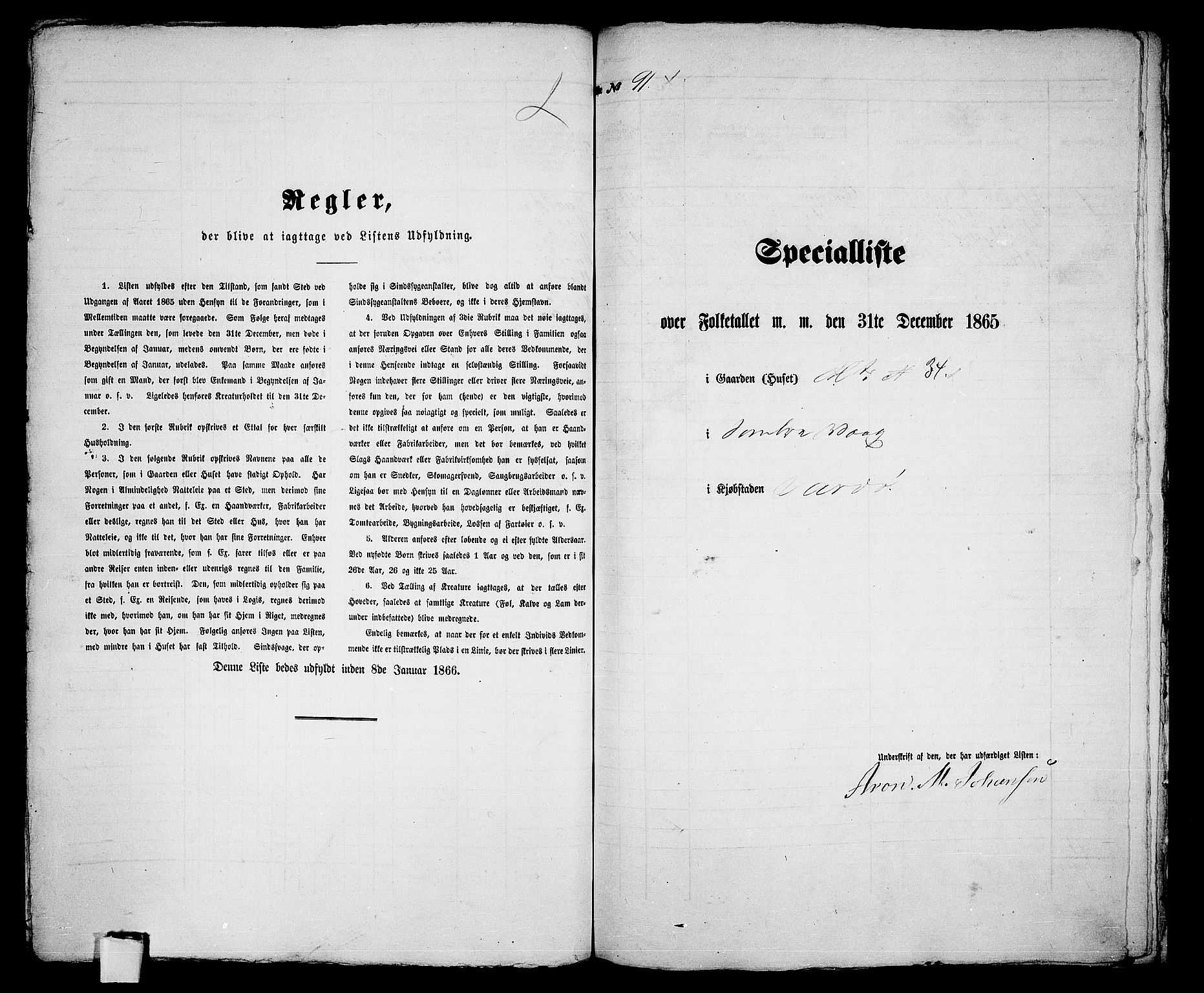 RA, Folketelling 1865 for 2002B Vardø prestegjeld, Vardø kjøpstad, 1865, s. 188