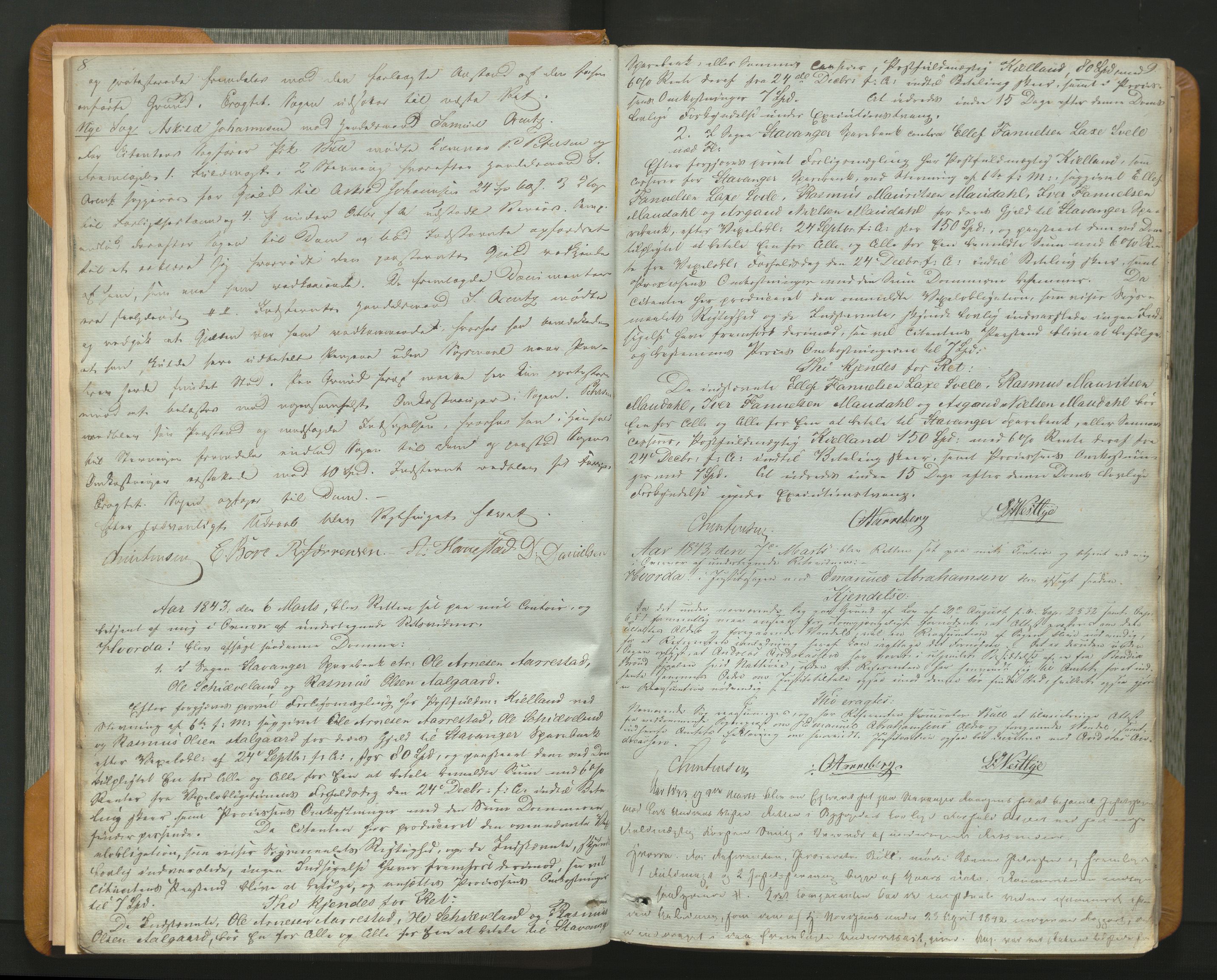 Stavanger byfogd, AV/SAST-A-101408/001/3/30/30BA/L0055: Bytingprotkoll, 1843-1847, s. 8-9