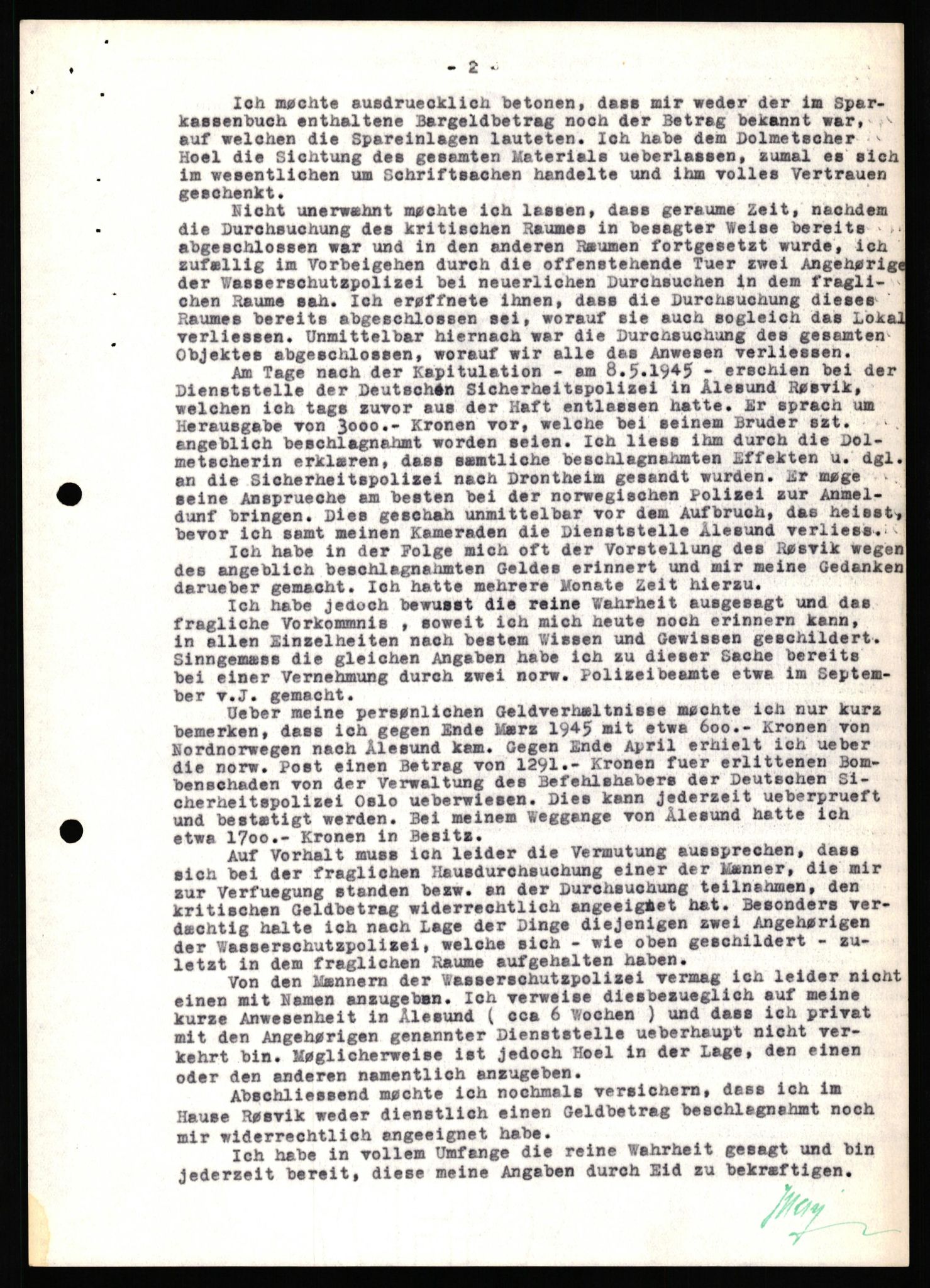 Forsvaret, Forsvarets overkommando II, AV/RA-RAFA-3915/D/Db/L0039: CI Questionaires. Tyske okkupasjonsstyrker i Norge. Østerrikere., 1945-1946, s. 392