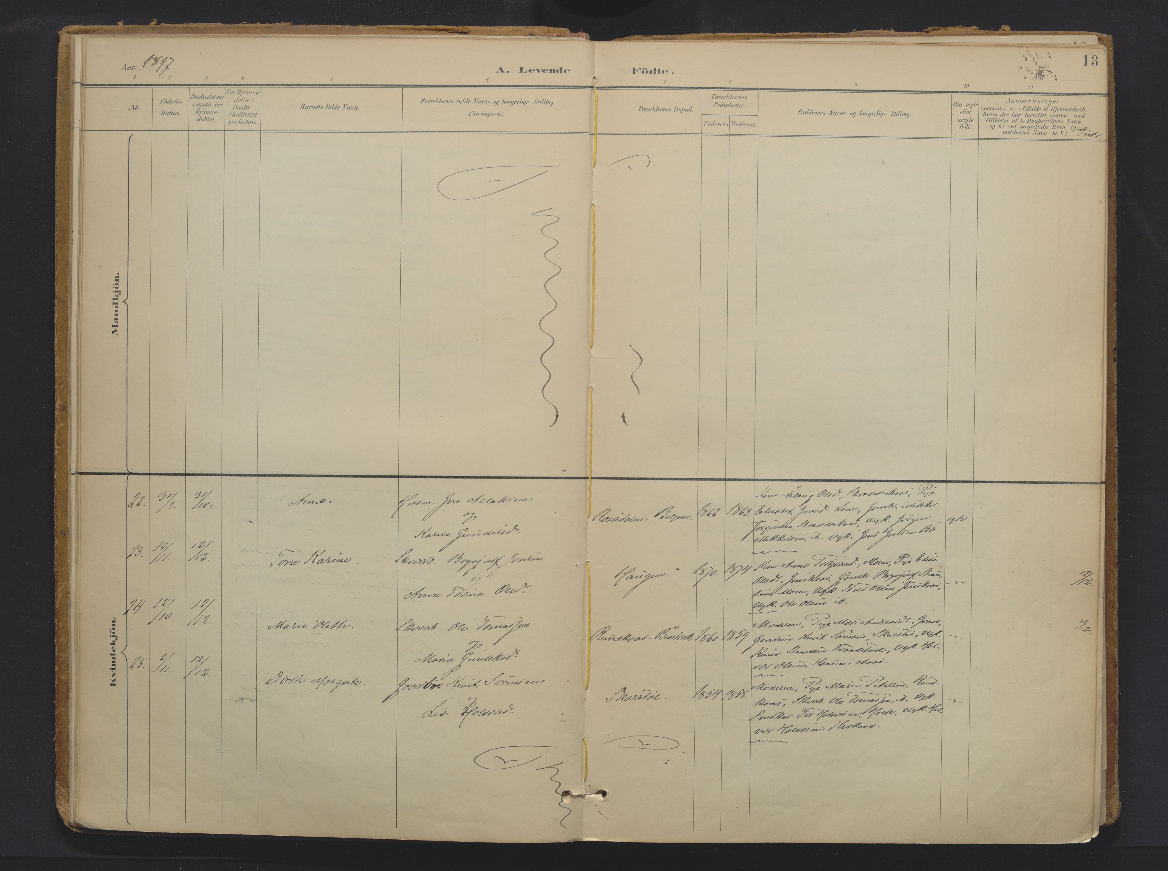 Drangedal kirkebøker, AV/SAKO-A-258/F/Fa/L0013: Ministerialbok nr. 13, 1895-1919, s. 13