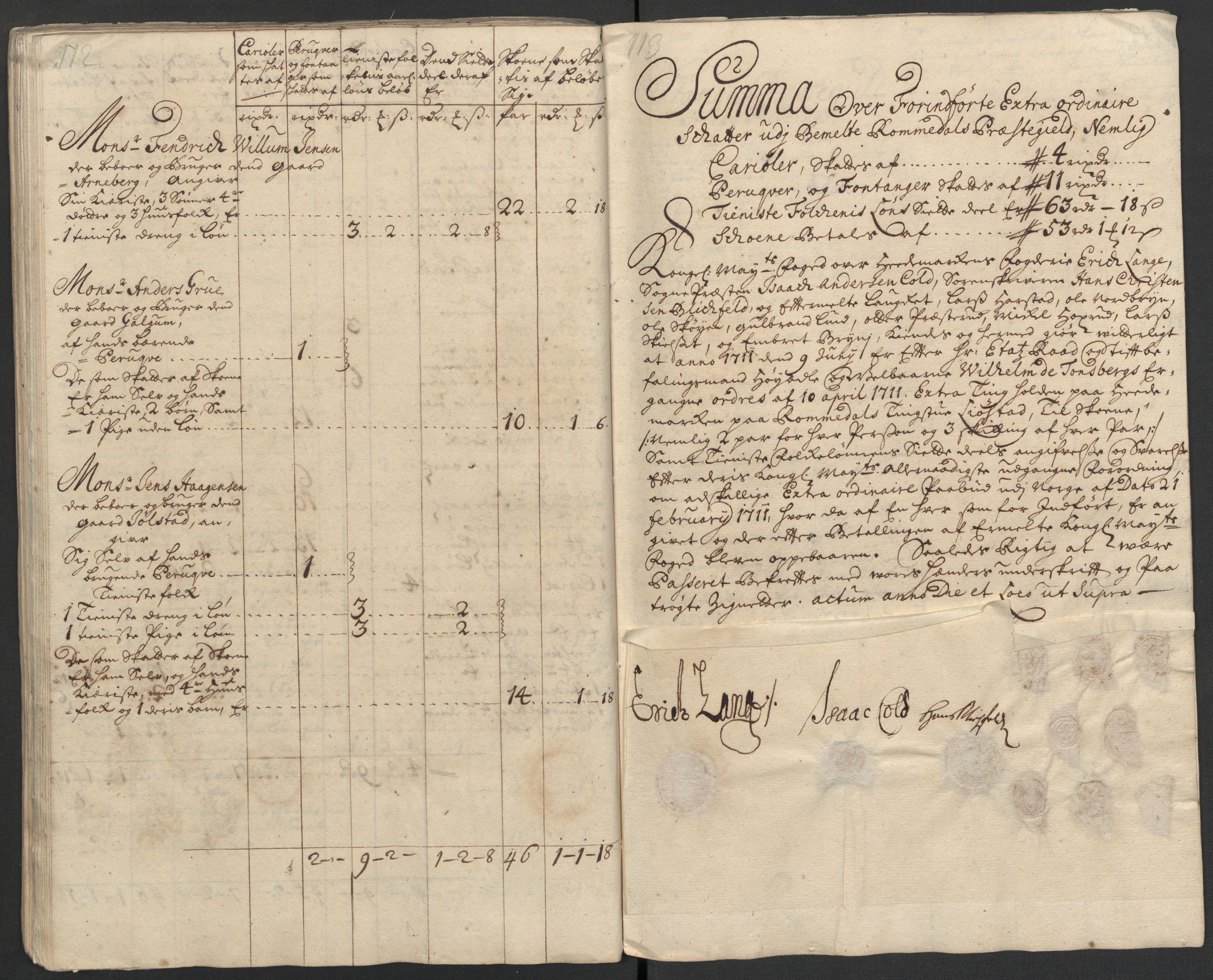 Rentekammeret inntil 1814, Reviderte regnskaper, Fogderegnskap, RA/EA-4092/R16/L1047: Fogderegnskap Hedmark, 1711, s. 265