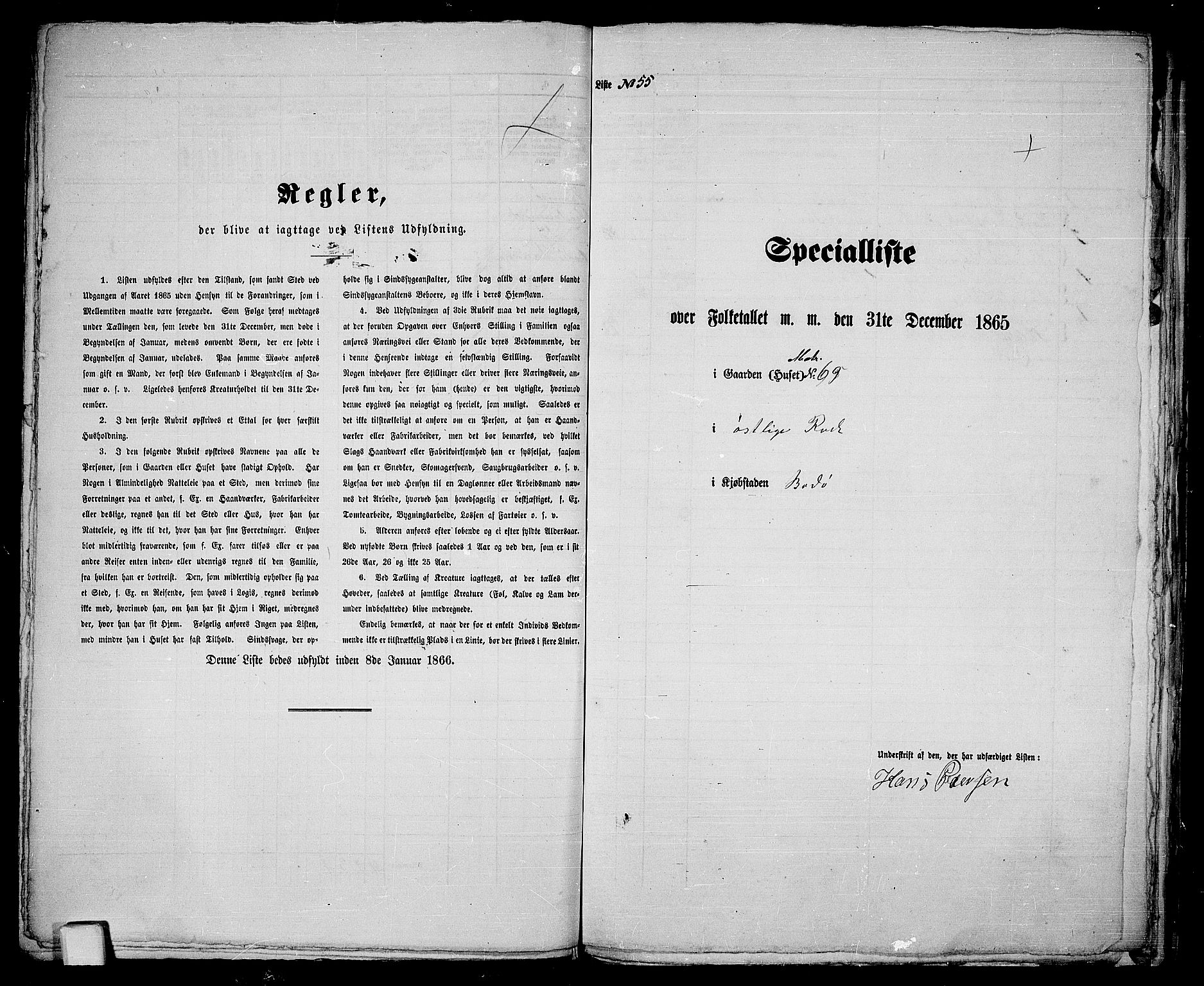 RA, Folketelling 1865 for 1804B Bodø prestegjeld, Bodø kjøpstad, 1865, s. 103