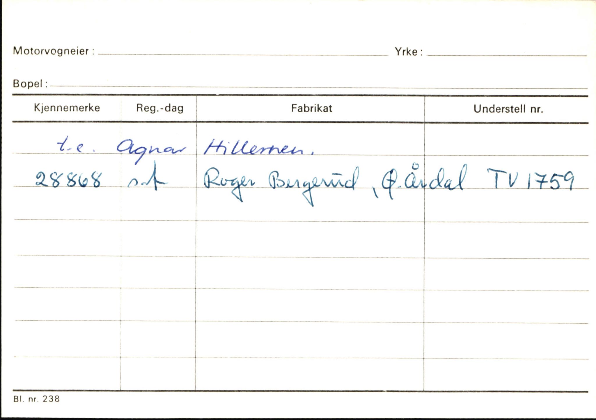 Statens vegvesen, Sogn og Fjordane vegkontor, AV/SAB-A-5301/4/F/L0146: Registerkort Årdal R-Å samt diverse kort, 1945-1975, s. 1522