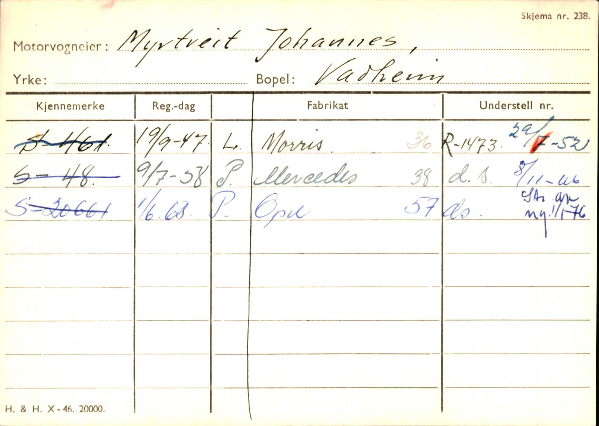 Statens vegvesen, Sogn og Fjordane vegkontor, SAB/A-5301/4/F/L0130: Eigarregister Eid T-Å. Høyanger A-O, 1945-1975, s. 2211