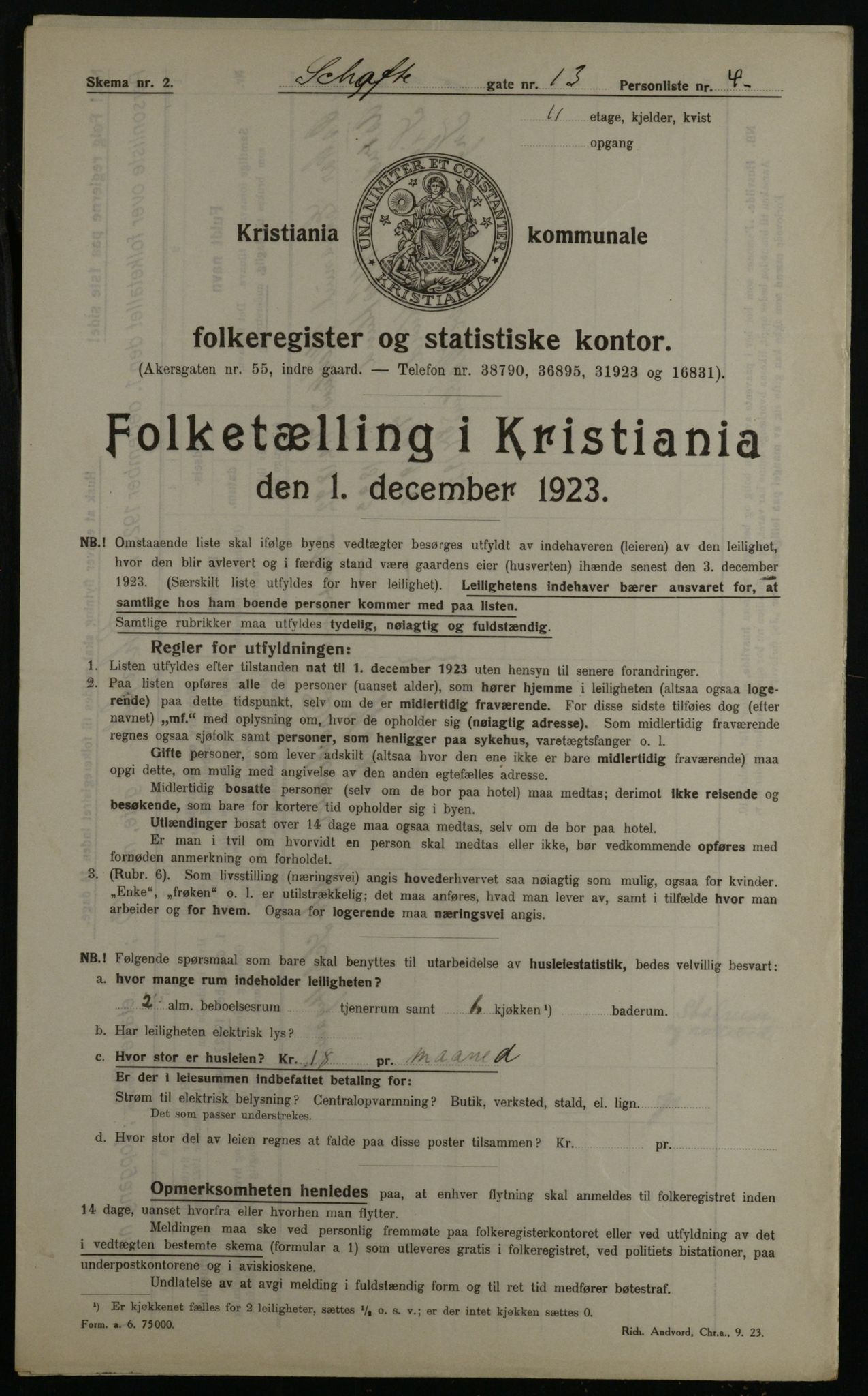 OBA, Kommunal folketelling 1.12.1923 for Kristiania, 1923, s. 99221