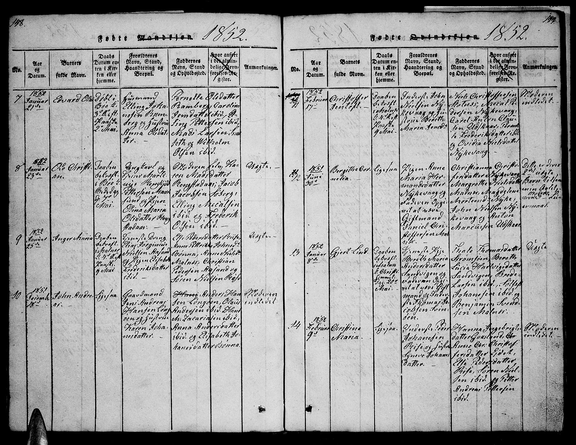 Ministerialprotokoller, klokkerbøker og fødselsregistre - Nordland, AV/SAT-A-1459/891/L1312: Klokkerbok nr. 891C01, 1820-1856, s. 148-149