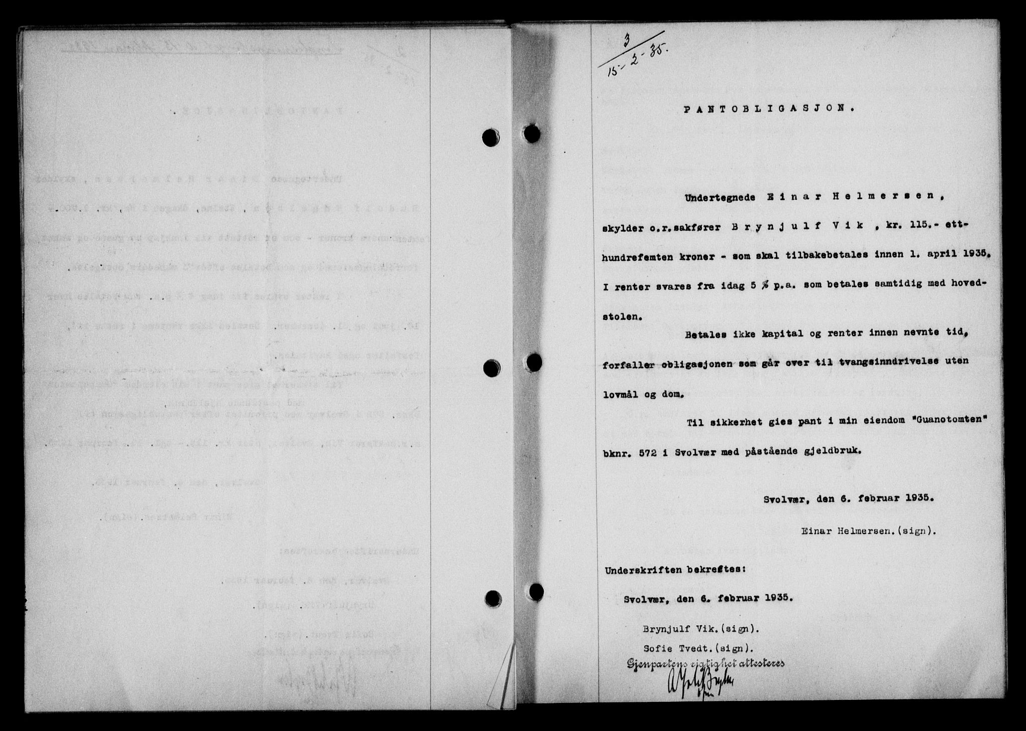 Lofoten sorenskriveri, SAT/A-0017/1/2/2C/L0031b: Pantebok nr. 31b, 1935-1935, Tingl.dato: 15.02.1935
