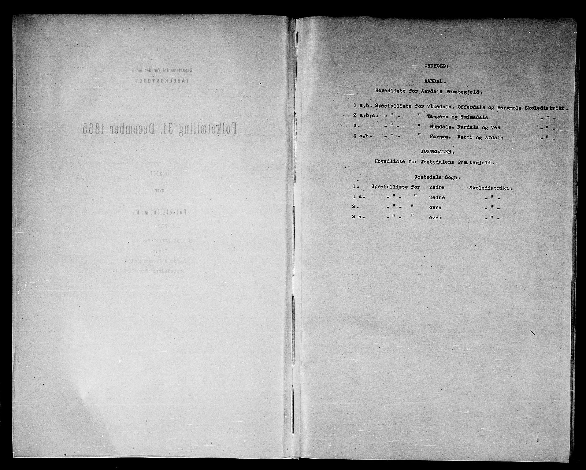 RA, Folketelling 1865 for 1424P Årdal prestegjeld, 1865, s. 4