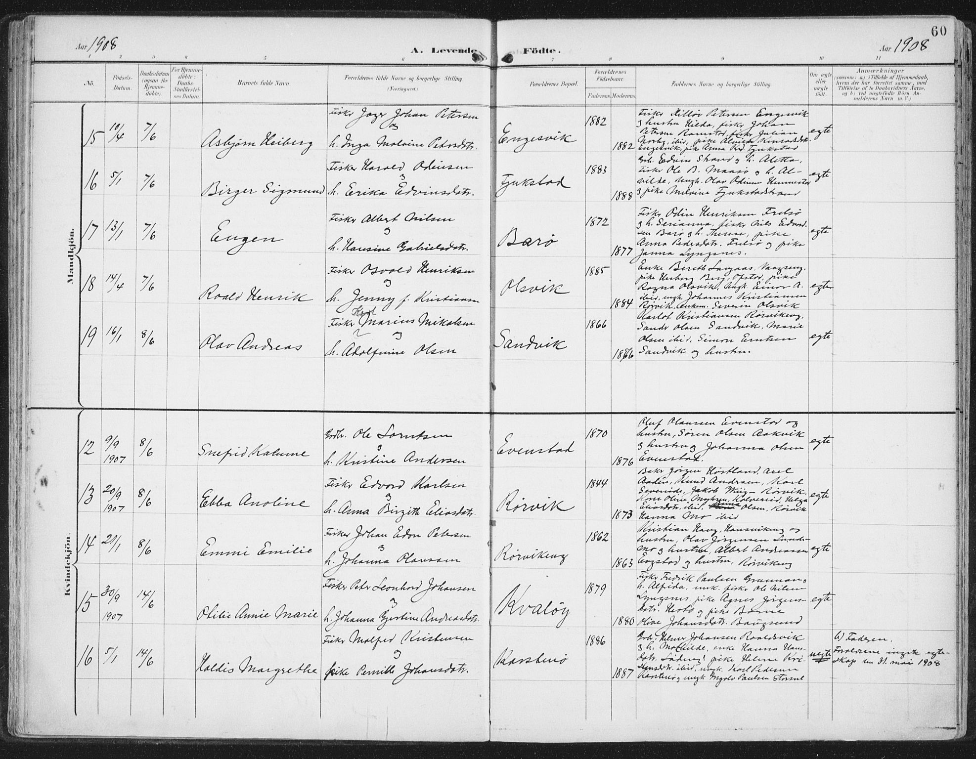 Ministerialprotokoller, klokkerbøker og fødselsregistre - Nord-Trøndelag, SAT/A-1458/786/L0688: Ministerialbok nr. 786A04, 1899-1912, s. 60