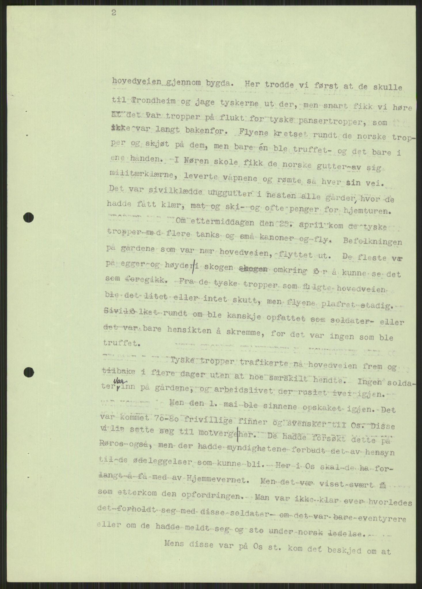 Forsvaret, Forsvarets krigshistoriske avdeling, AV/RA-RAFA-2017/Y/Ya/L0013: II-C-11-31 - Fylkesmenn.  Rapporter om krigsbegivenhetene 1940., 1940, s. 940