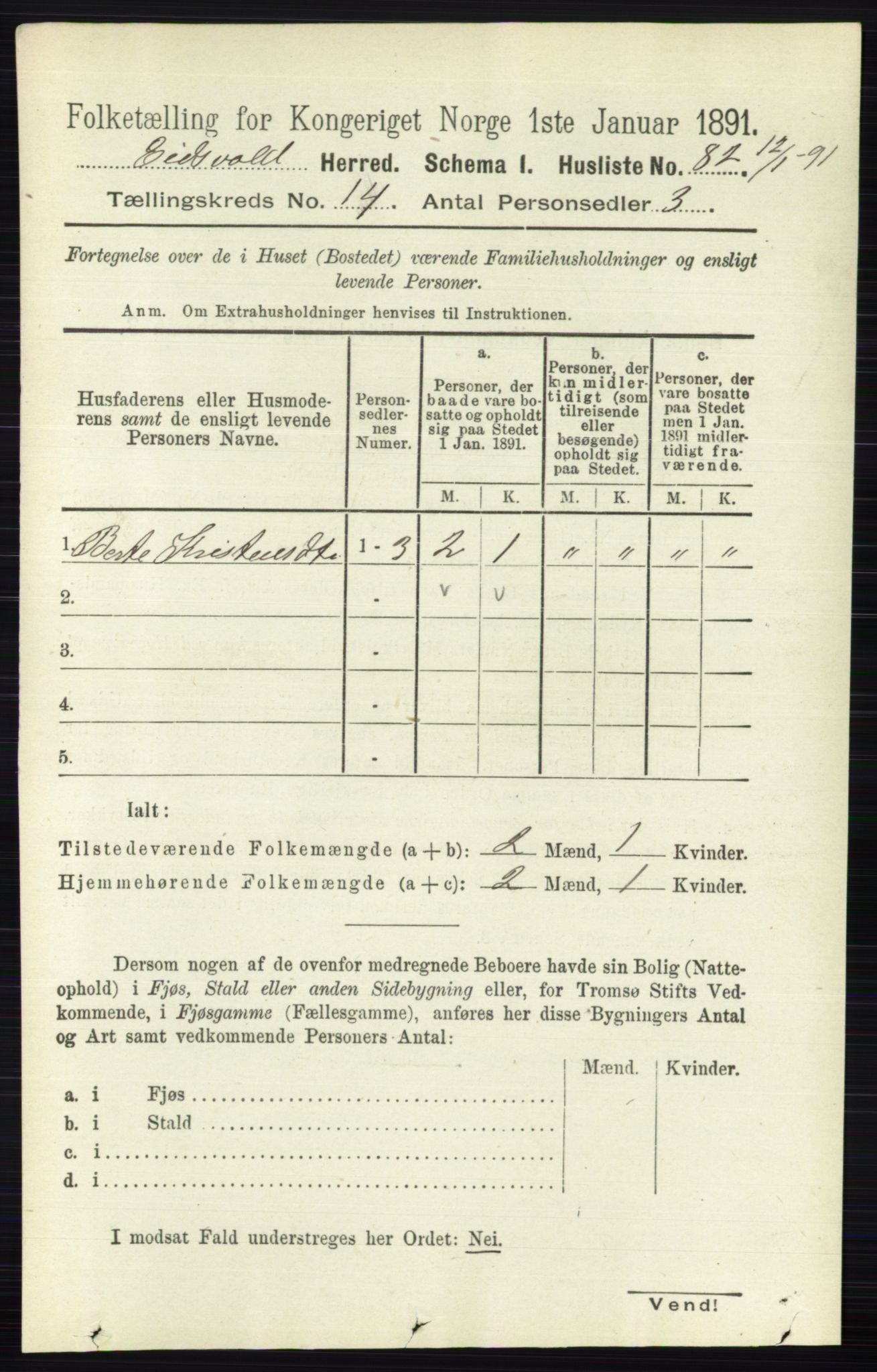 RA, Folketelling 1891 for 0237 Eidsvoll herred, 1891, s. 9421