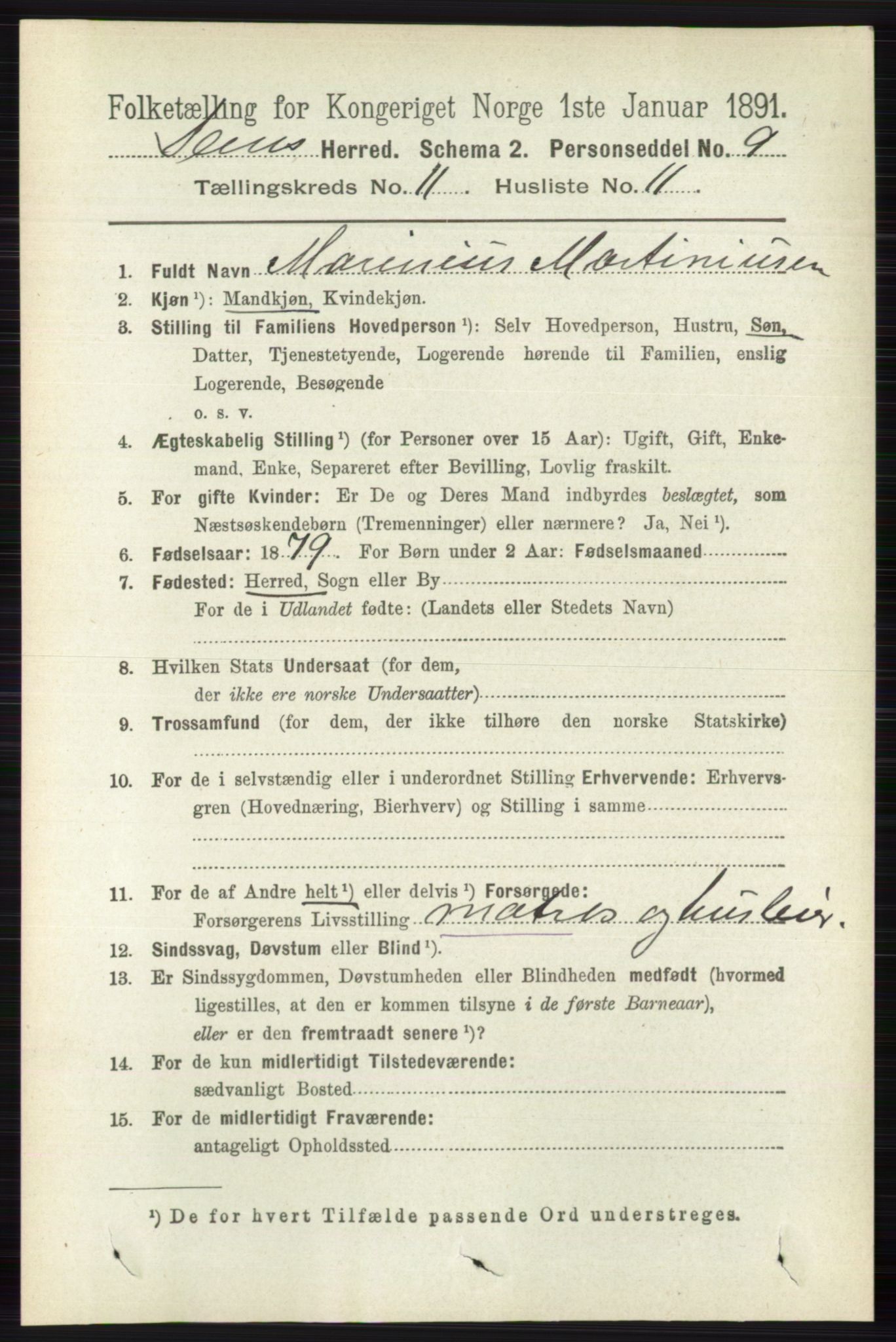RA, Folketelling 1891 for 0721 Sem herred, 1891, s. 5428